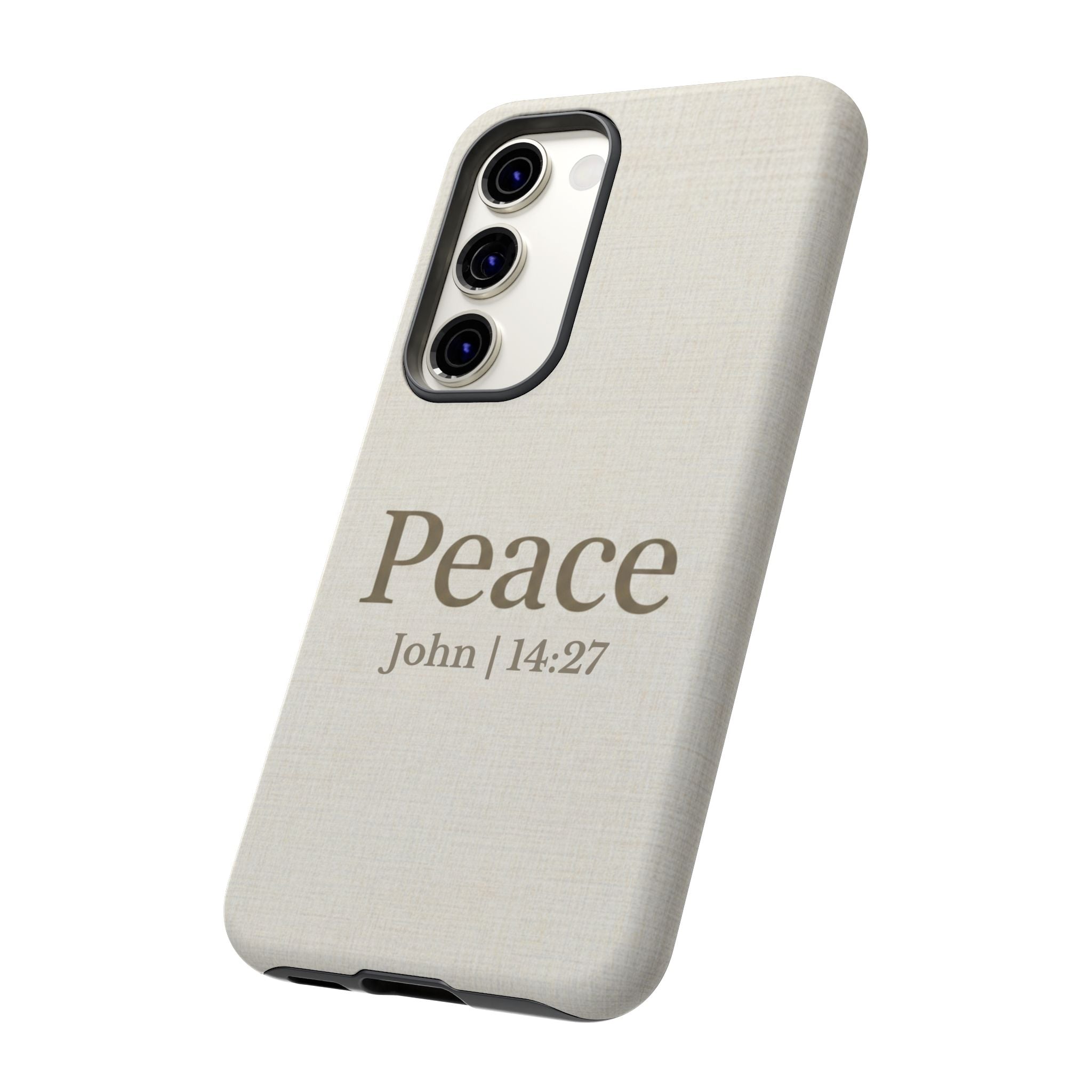 Peace (John 14:27) Phone Case — Minimalist Christian Scripture iPhone & Android Cover