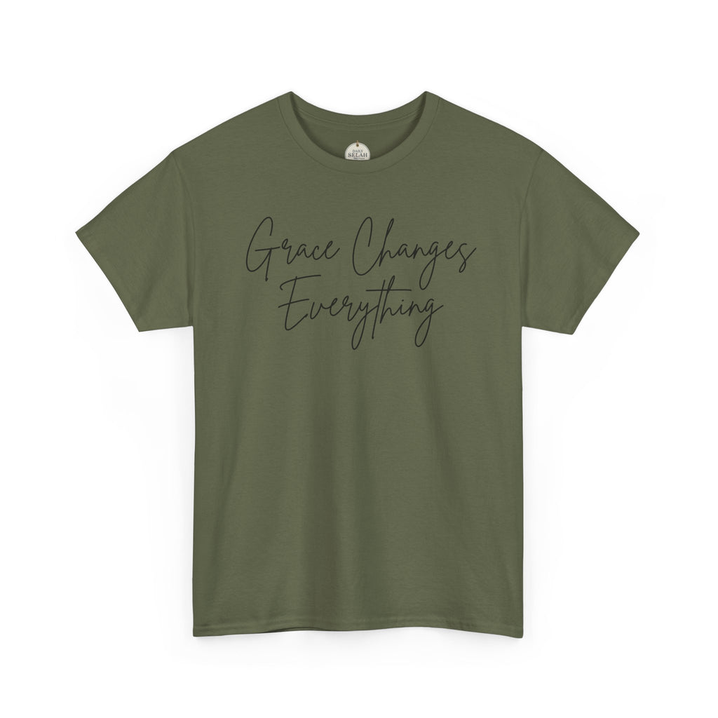 Grace Changes Everything tee | with Faith cross vertical back design