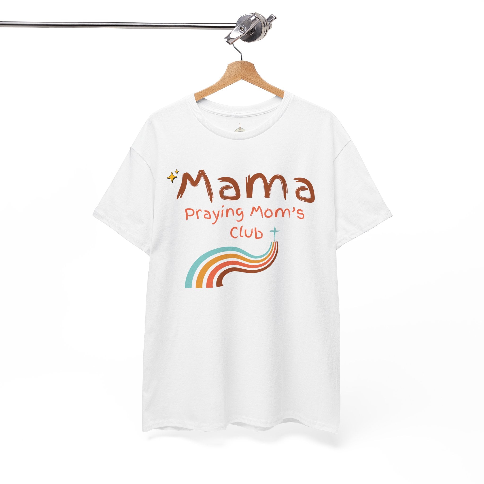 Mama Praying Mom's Club Tee — Inspirational Christian Mama T-Shirt with Rainbow - Mother's Day Gift