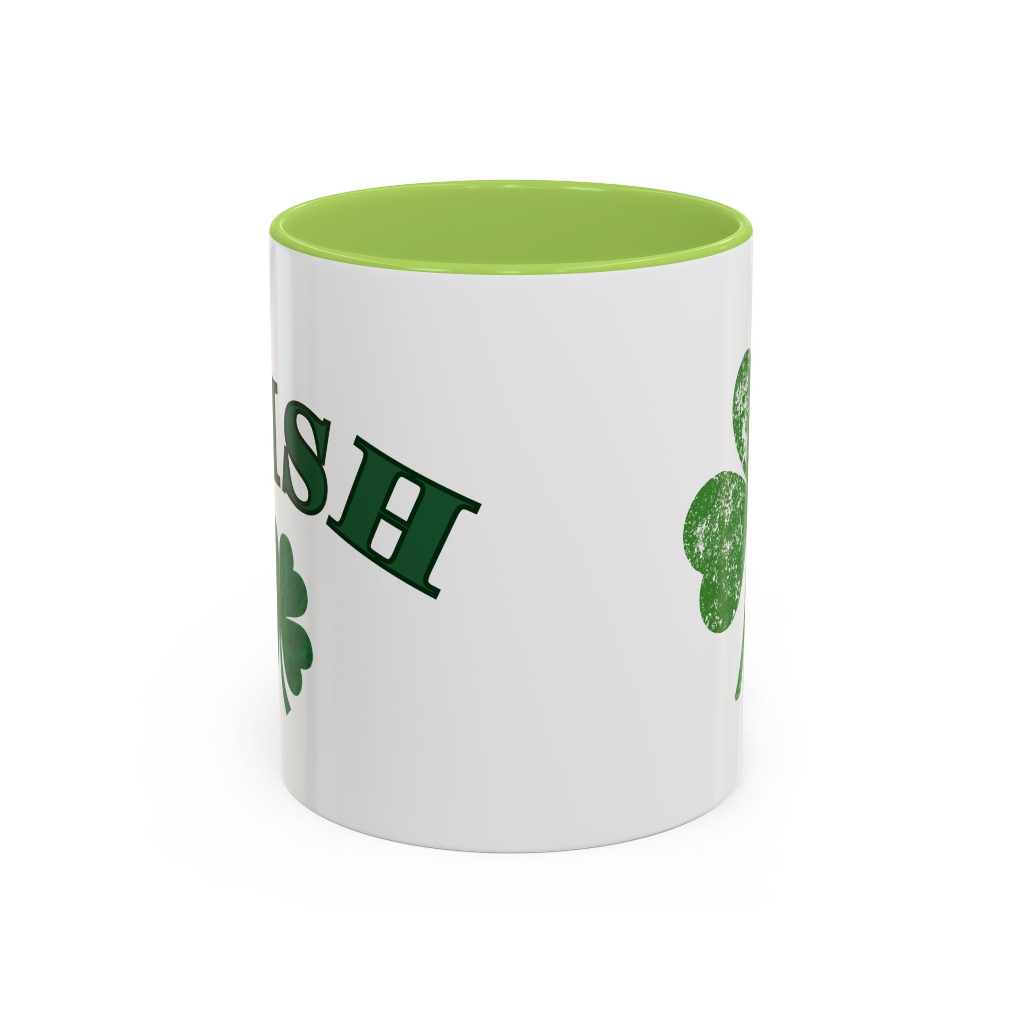 St. Patrick's Day Shamrock Accent Coffee Mug – Lucky Irish Green 11/15oz