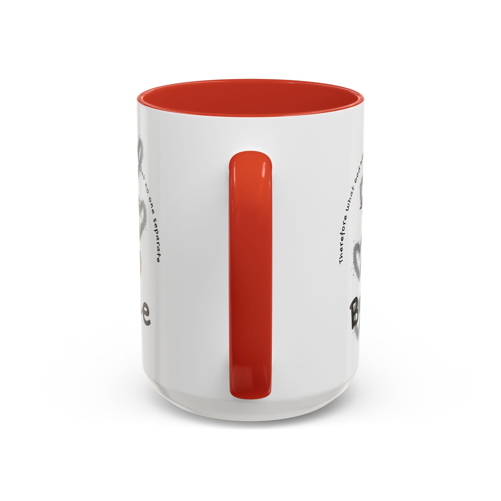 Bride Coffee Mug — Christian Cross & Hearts Accent Mug (Matthew 19:6)