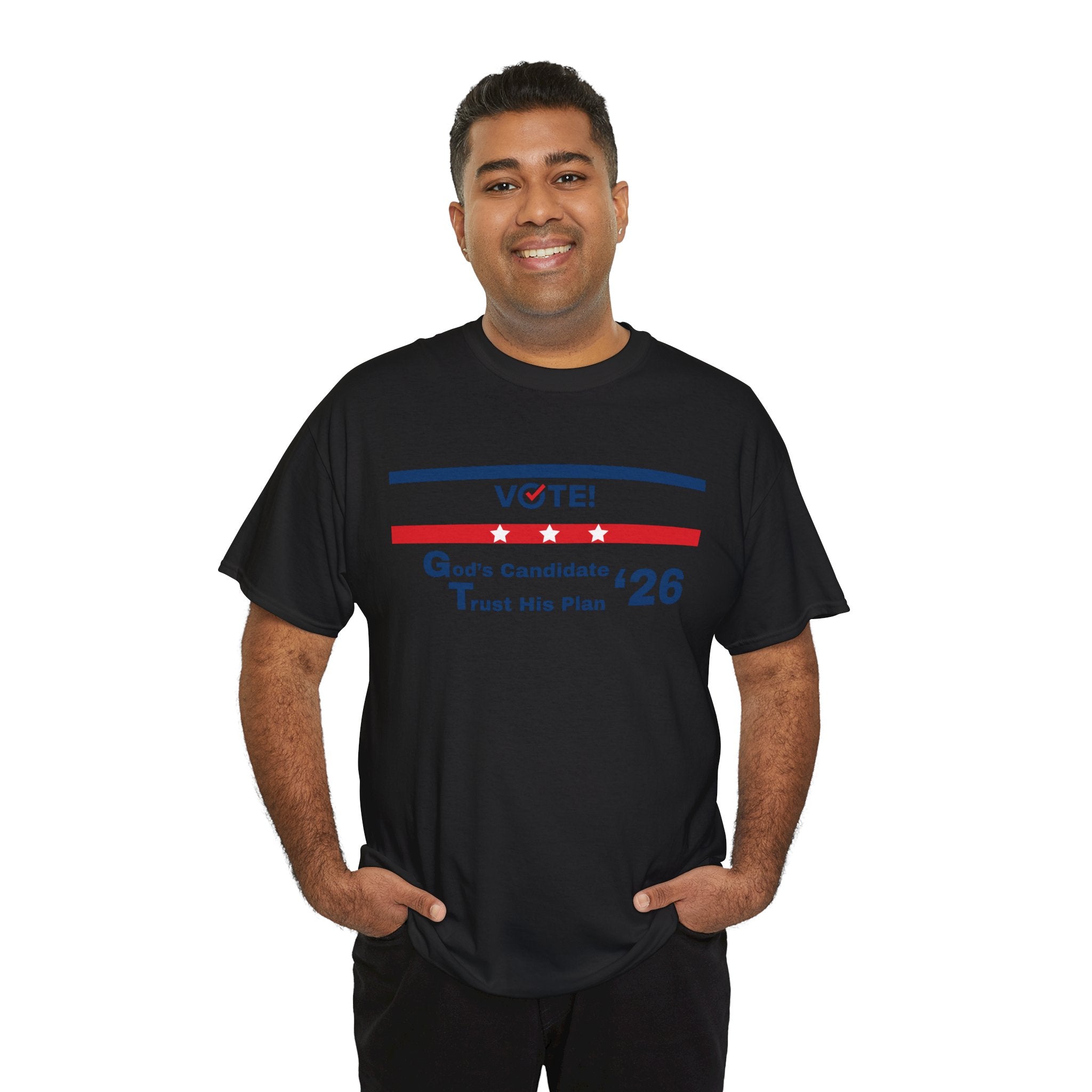 Political Vote '26 T‑Shirt — "God's Candidate Trust His Plan" Patriotic Tee