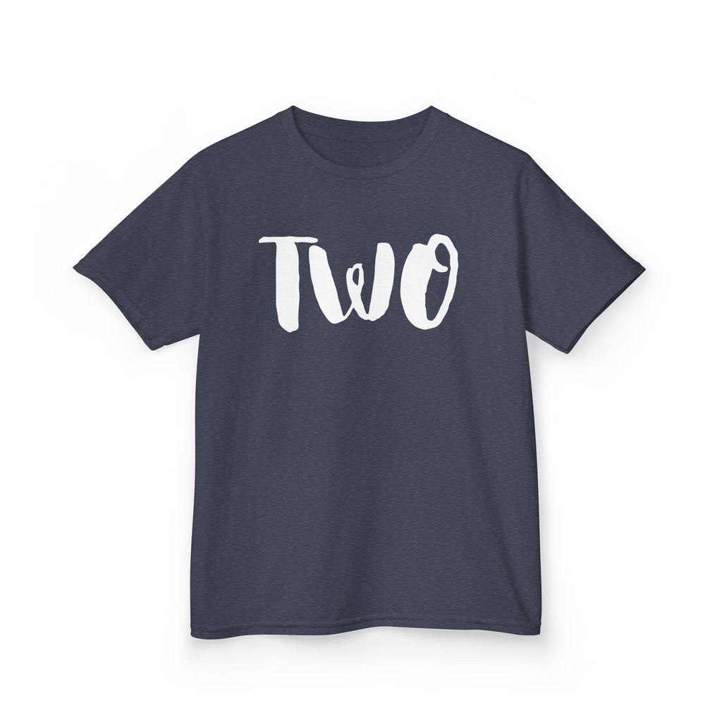 'Two' Kids T‑Shirt – Birthday Toddler Number Shirt for 2-Year-Olds