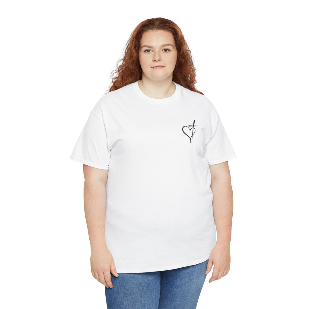 Loved Beyond Measure Tee — Christian Faith Heart Cross T-Shirt (Ephesians 3:18)