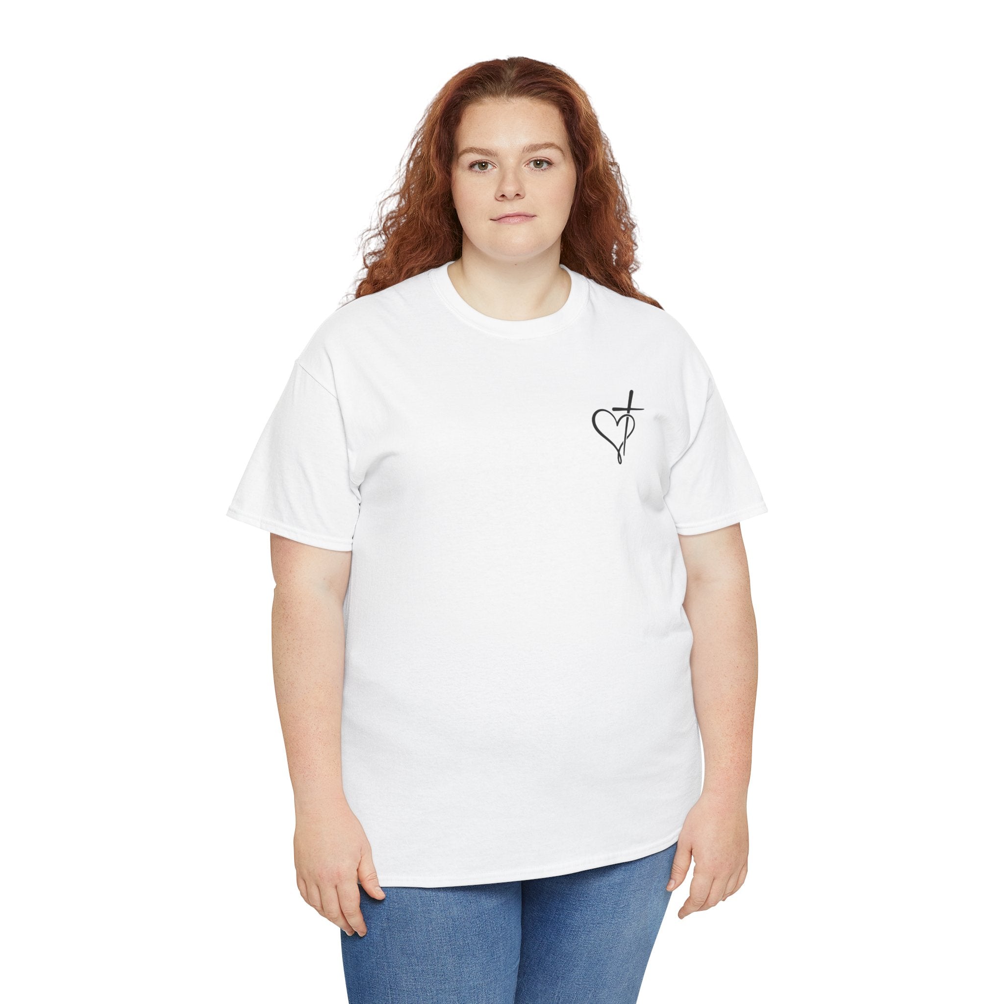 Loved Beyond Measure Tee — Christian Faith Heart Cross T-Shirt (Ephesians 3:18)