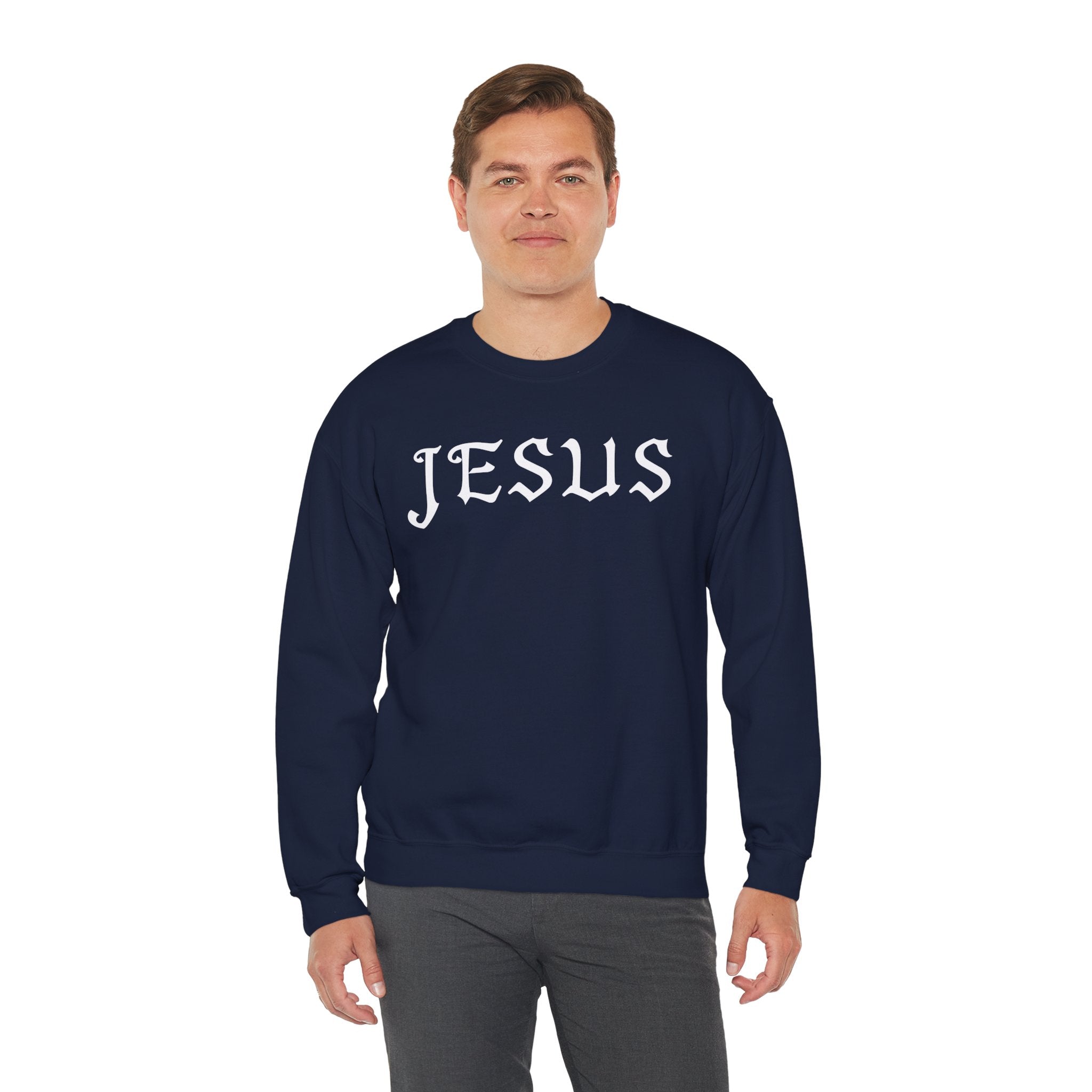 Jesus Crewneck Sweatshirt — Minimal Christian Faith Pullover