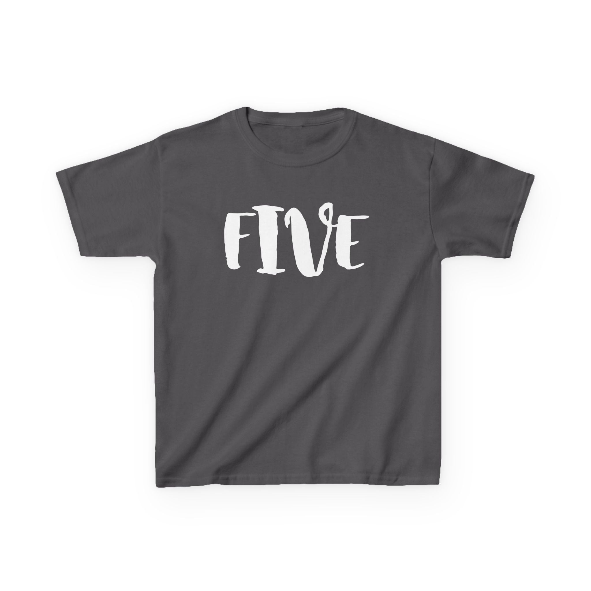 Kids "FIVE" Birthday T‑Shirt — Age 5 Party Tee
