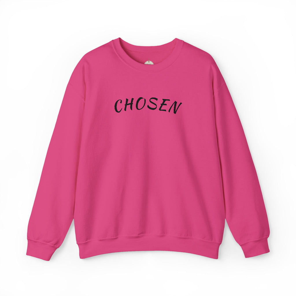 Embroidered Chosen Crewneck Sweatshirt — Minimalist Pullover with 'CHOSEN' Text