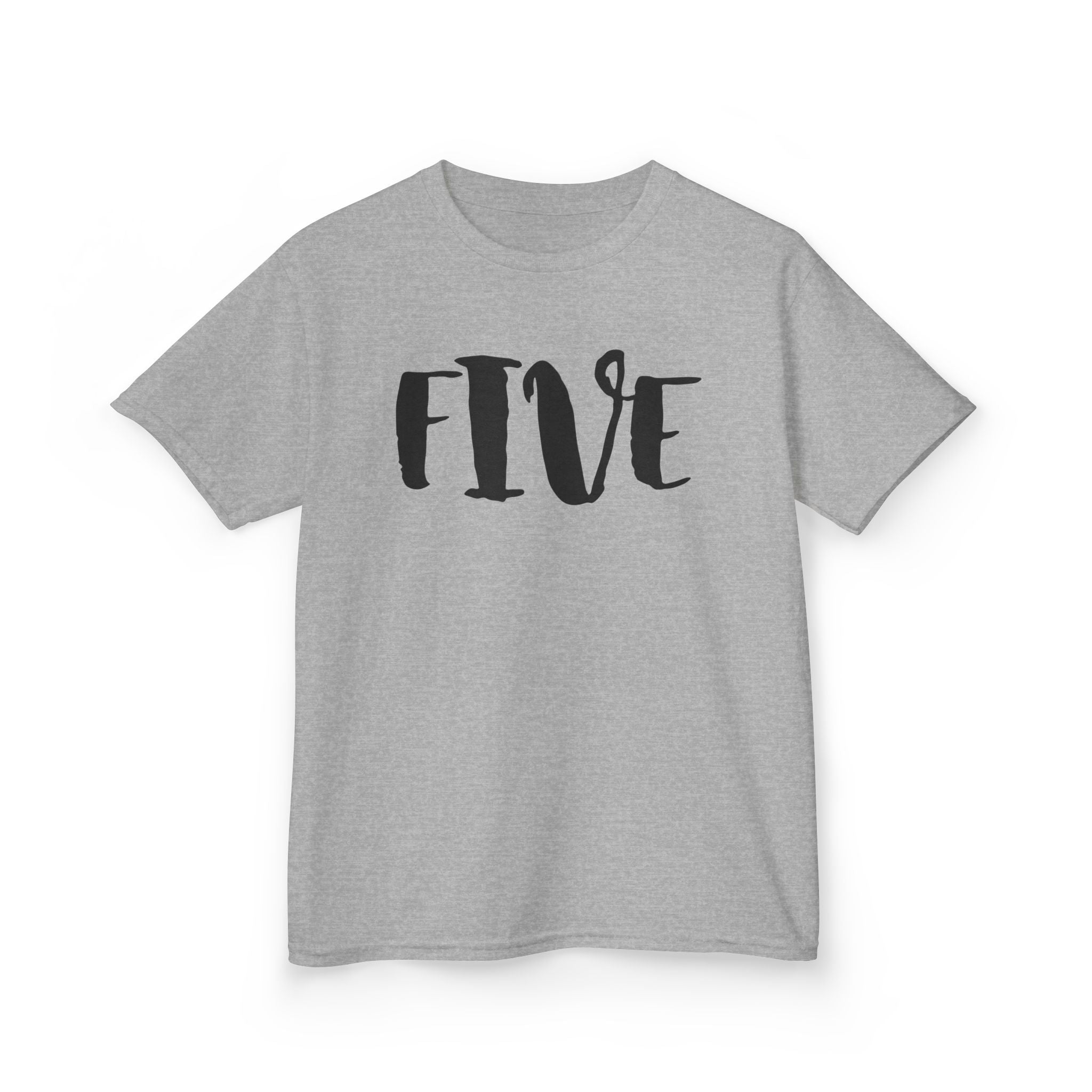 Kids "FIVE" Birthday T‑Shirt — Age 5 Party Tee