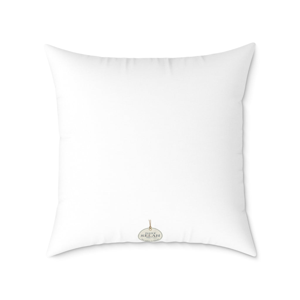 Abide Decorative Pillow — Minimalist Faith Inspired Canvas Throw Pillow with Typographic Text