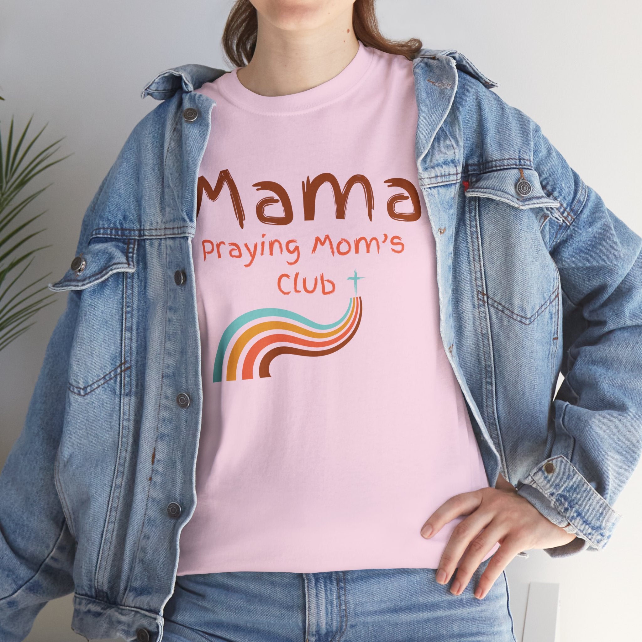 Mama Praying Mom's Club Tee — Inspirational Christian Mama T-Shirt with Rainbow - Mother's Day Gift