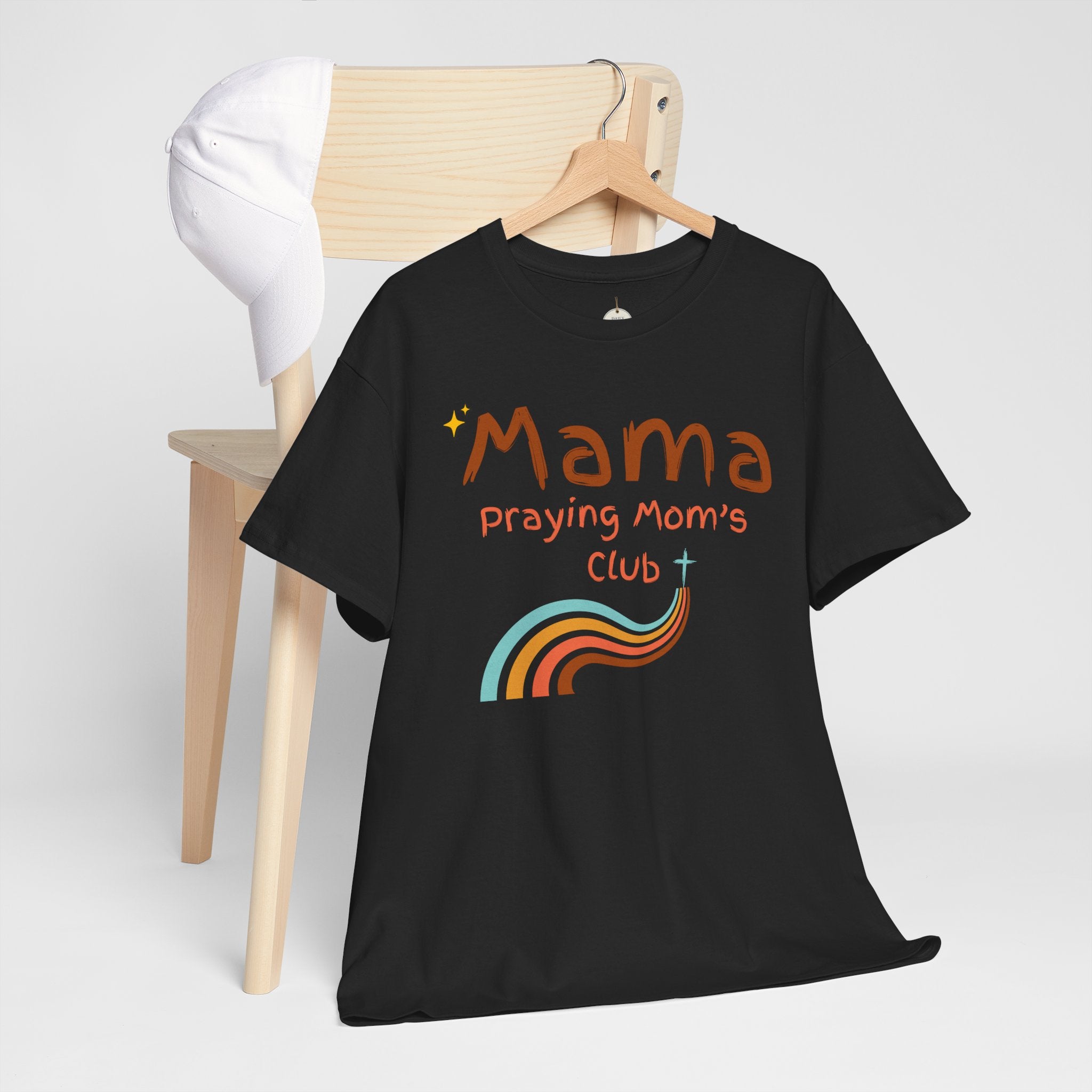 Mama Praying Mom's Club Tee — Inspirational Christian Mama T-Shirt with Rainbow - Mother's Day Gift