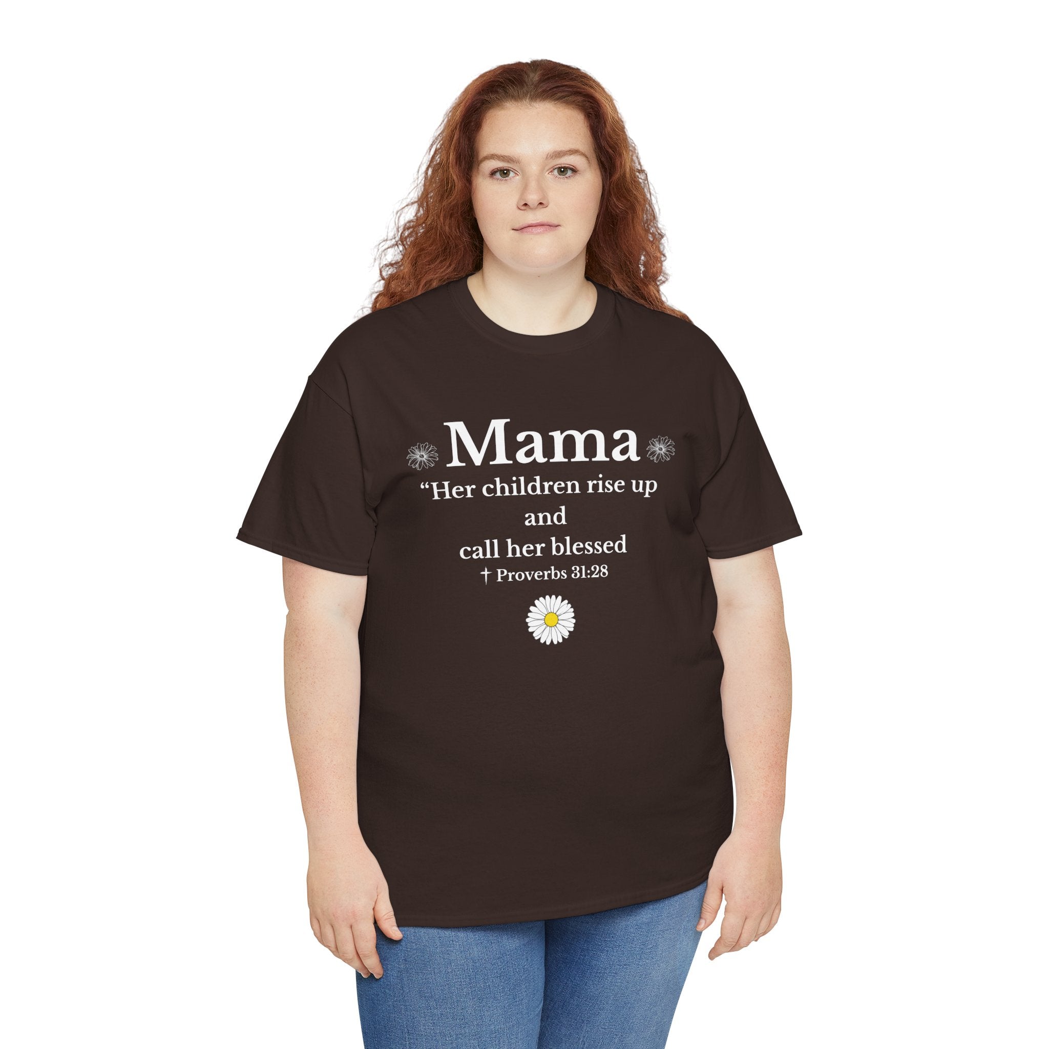 Mama Proverbs 31:28 T‑Shirt — 'Her children rise up and call her blessed' Floral Mom Tee - Mother's Day Gift