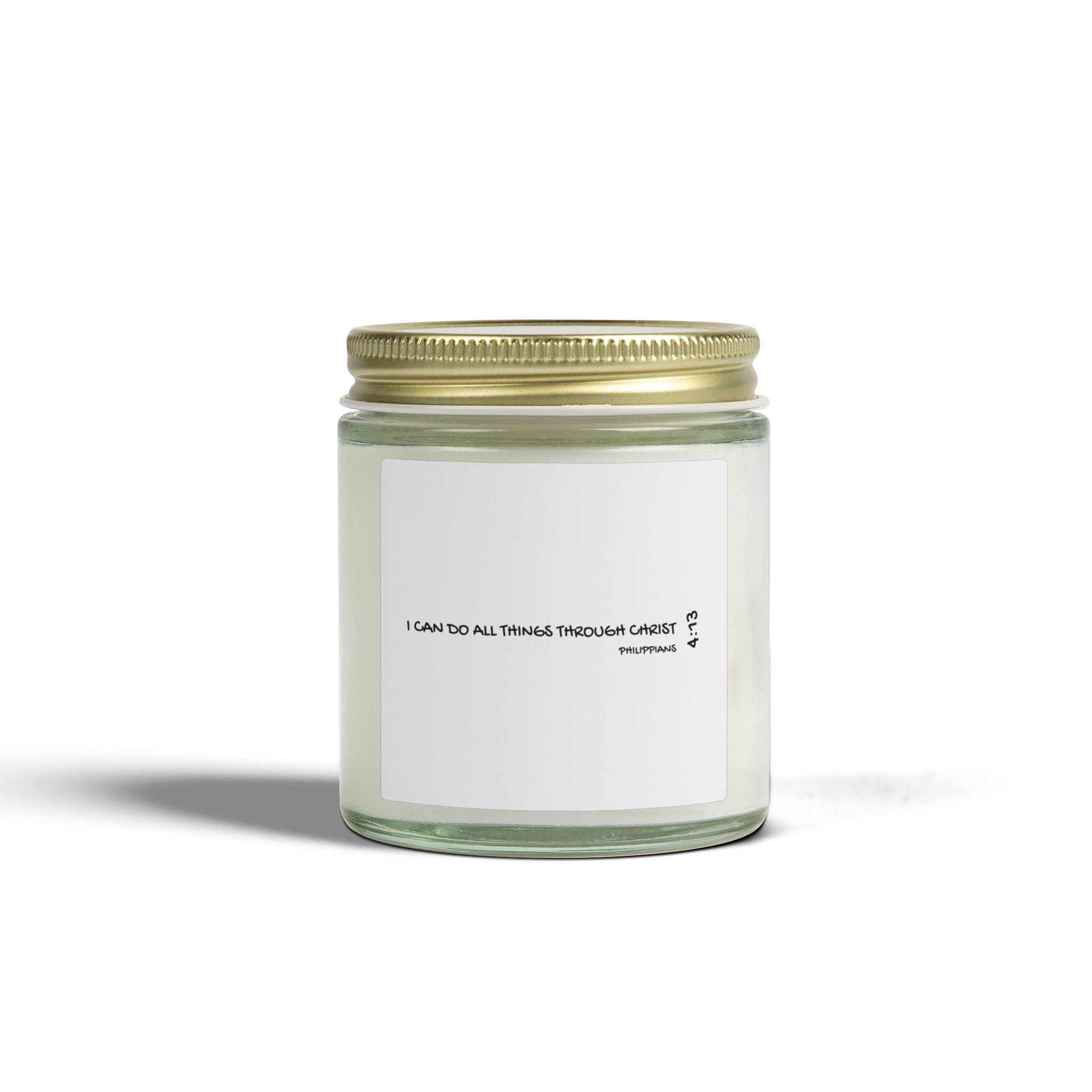 Coconut Apricot and Other Scented Candle (4oz/9oz) — Faith Inspirational 'I Can Do All Things' Jar Candle