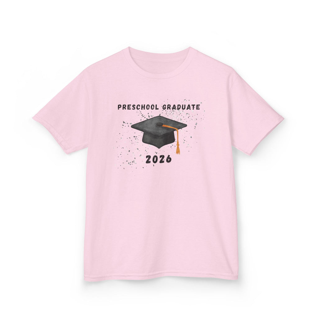 Preschool Graduate 2026 Kids T-Shirt — Graduation Cap Celebration Tee