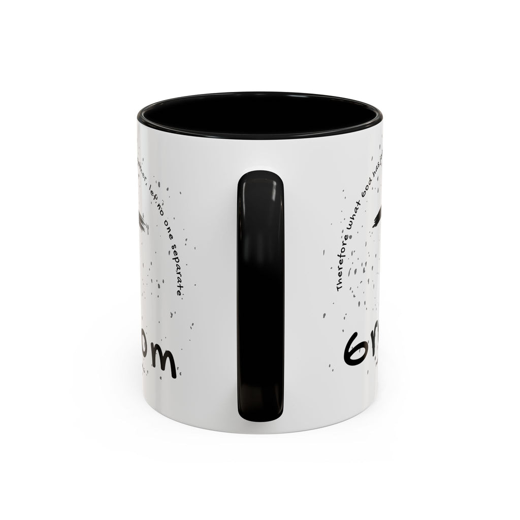 Groom Faith Coffee Mug – Cross & Matthew 19:6 Wedding Gift