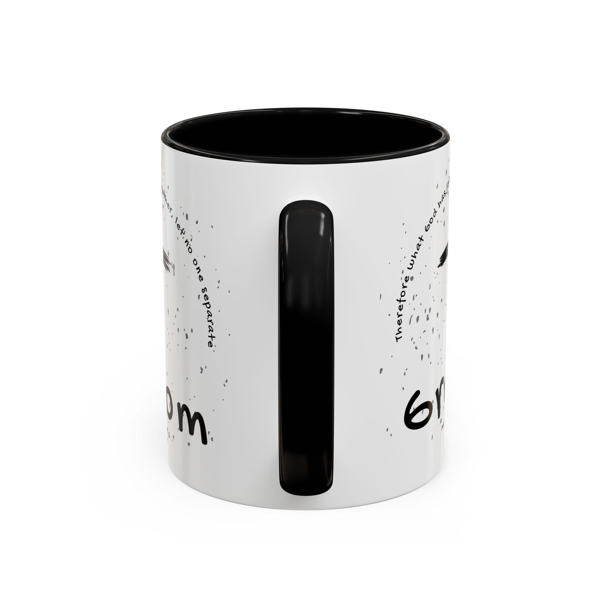 Groom Faith Coffee Mug – Cross & Matthew 19:6 Wedding Gift