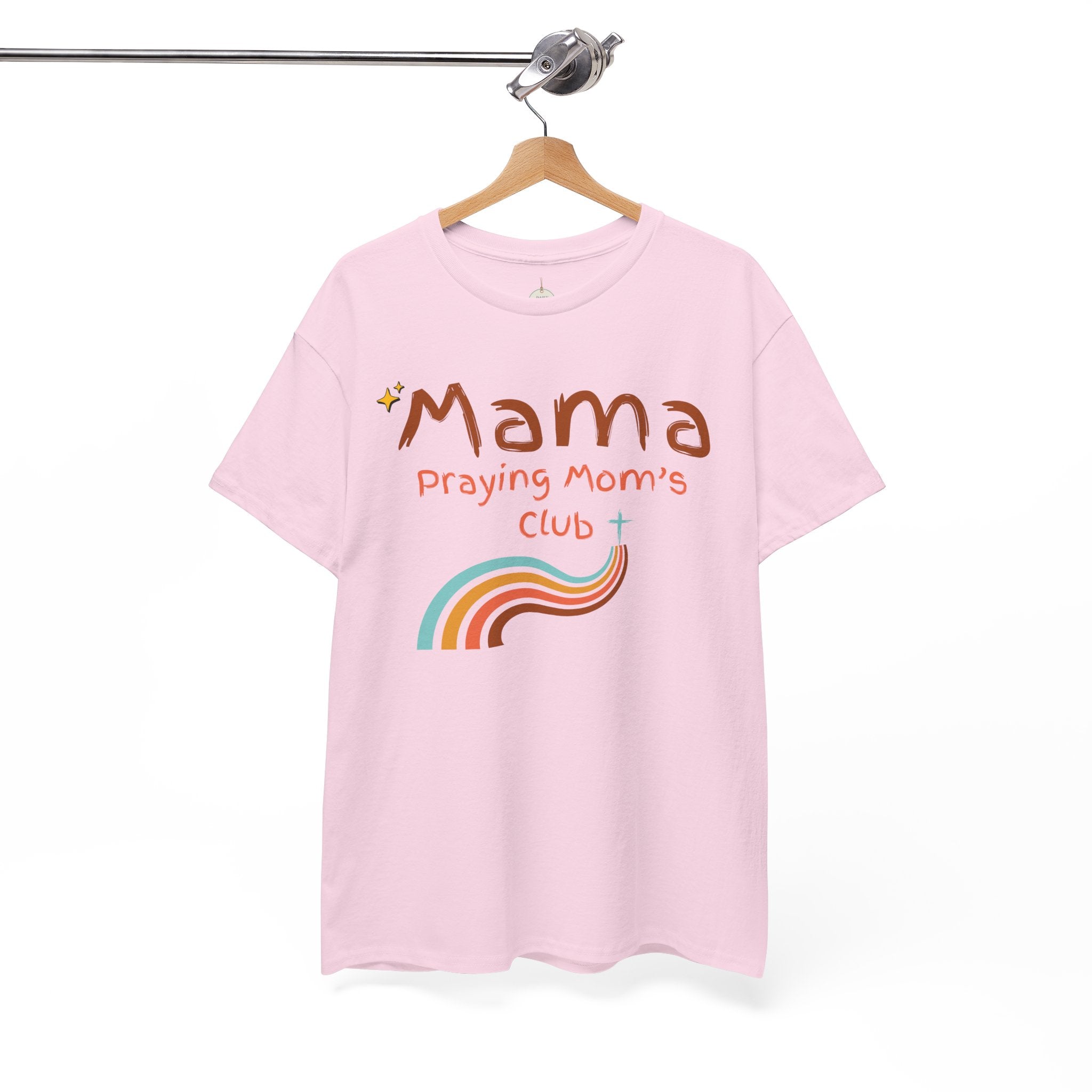 Mama Praying Mom's Club Tee — Inspirational Christian Mama T-Shirt with Rainbow - Mother's Day Gift