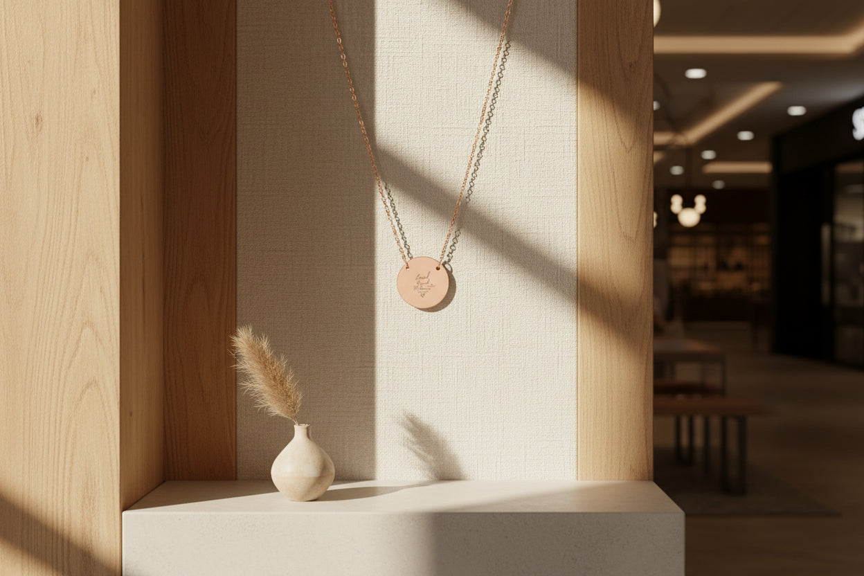 Loved Beyond Measure Engraved Circle Necklace — Ephesians 3:19 Faith Gift