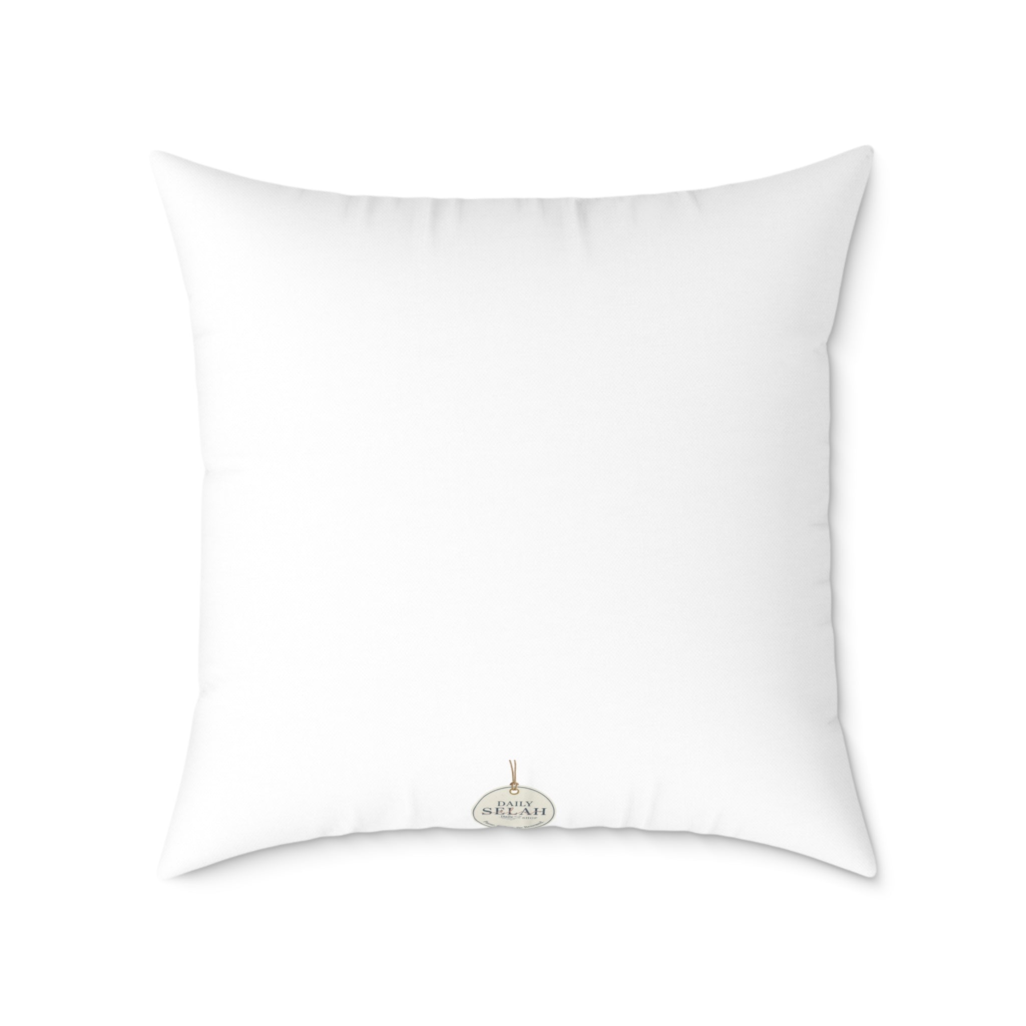Selah Decorative Pillow - Minimalist Faith Inspired Square Canvas Accent Cushion
