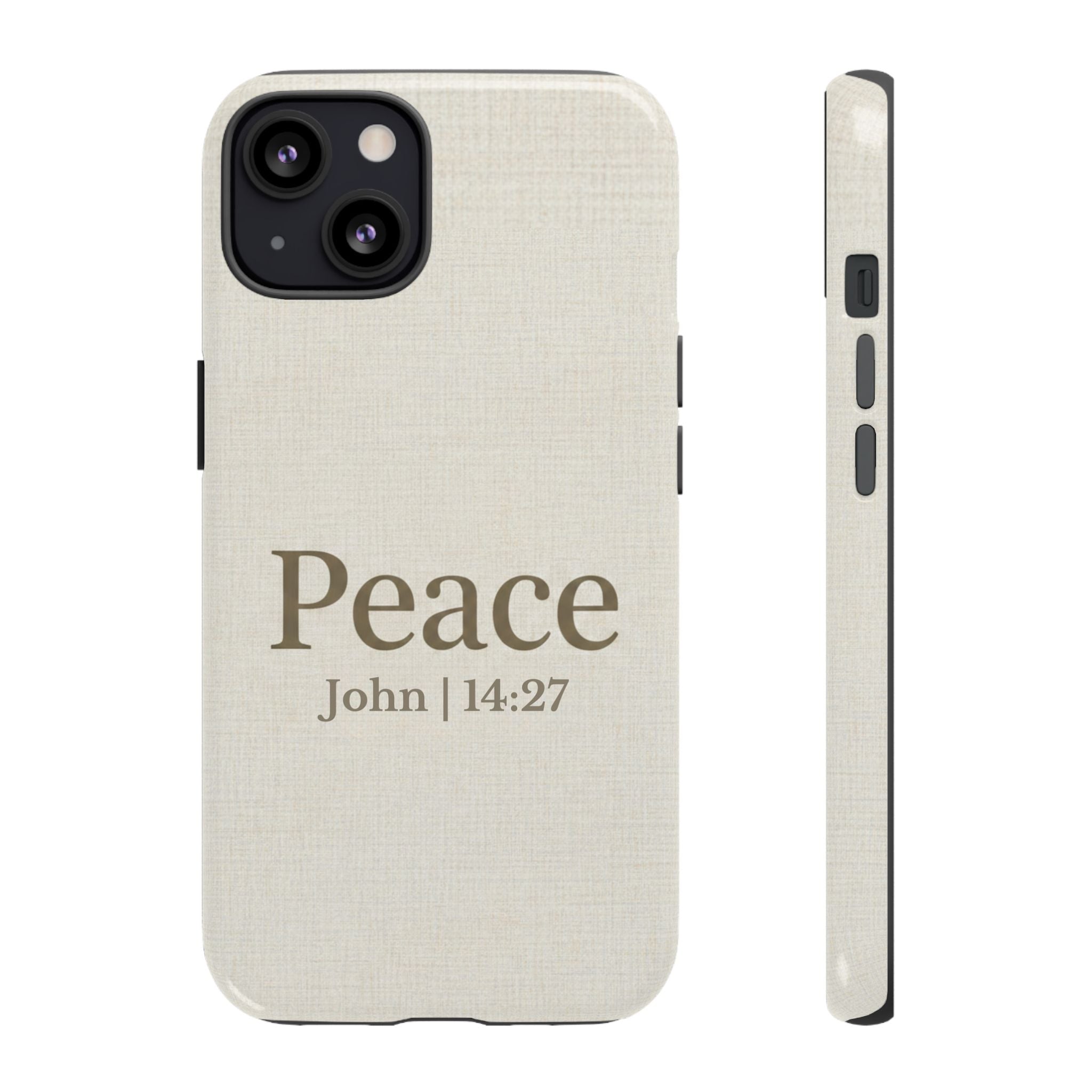Peace (John 14:27) Phone Case — Minimalist Christian Scripture iPhone & Android Cover