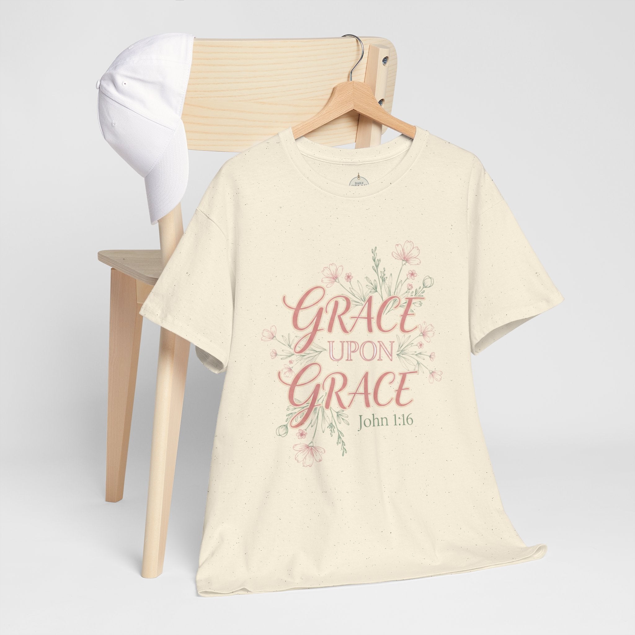 Grace Upon Grace Tee — John 1:16 Floral Christian T-Shirt