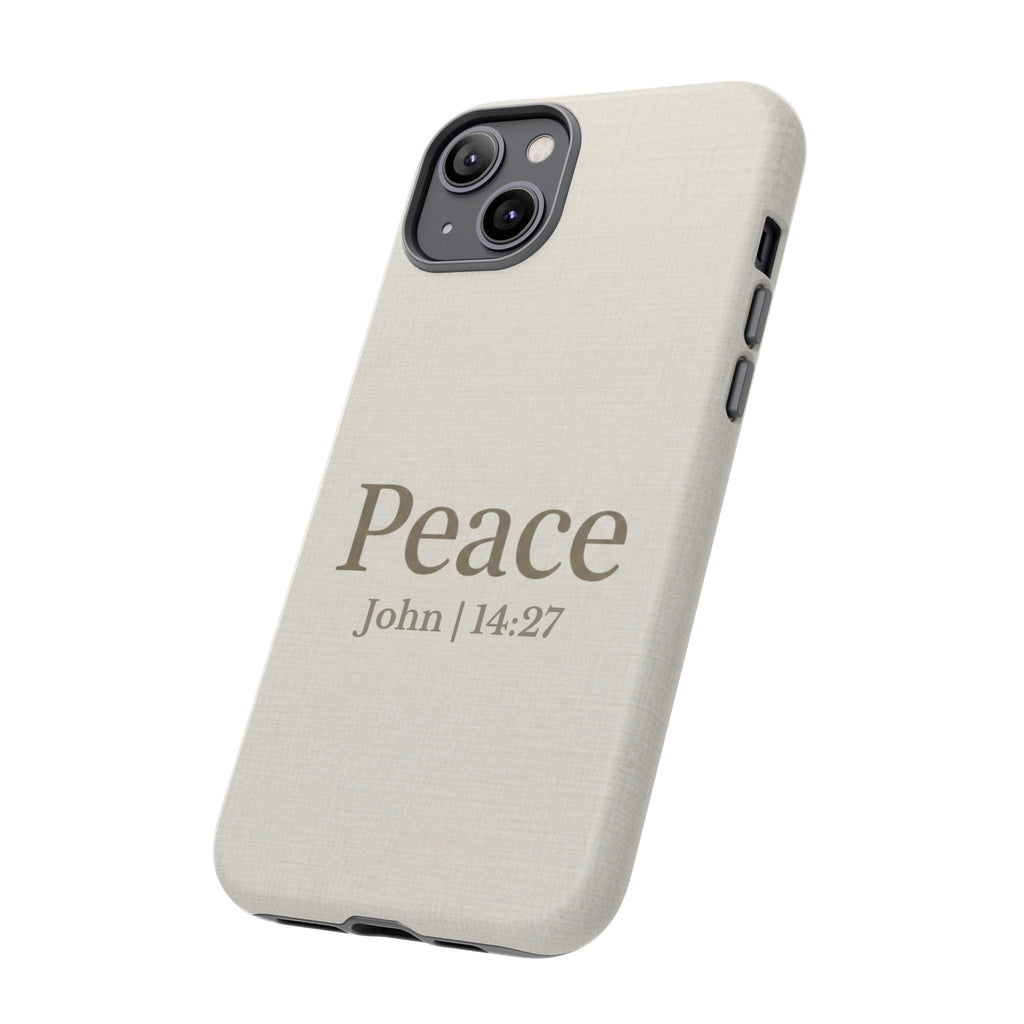 Peace (John 14:27) Phone Case — Minimalist Christian Scripture iPhone & Android Cover
