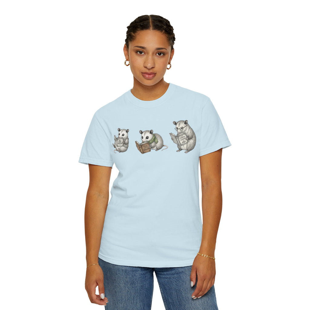 Reading Possum T-Shirt — Cute Trio Illustration Tee