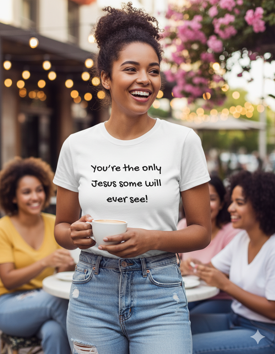 You're the Only Jesus Some Will Ever See — Women’s Baby Tee (Christian Faith Graphic)