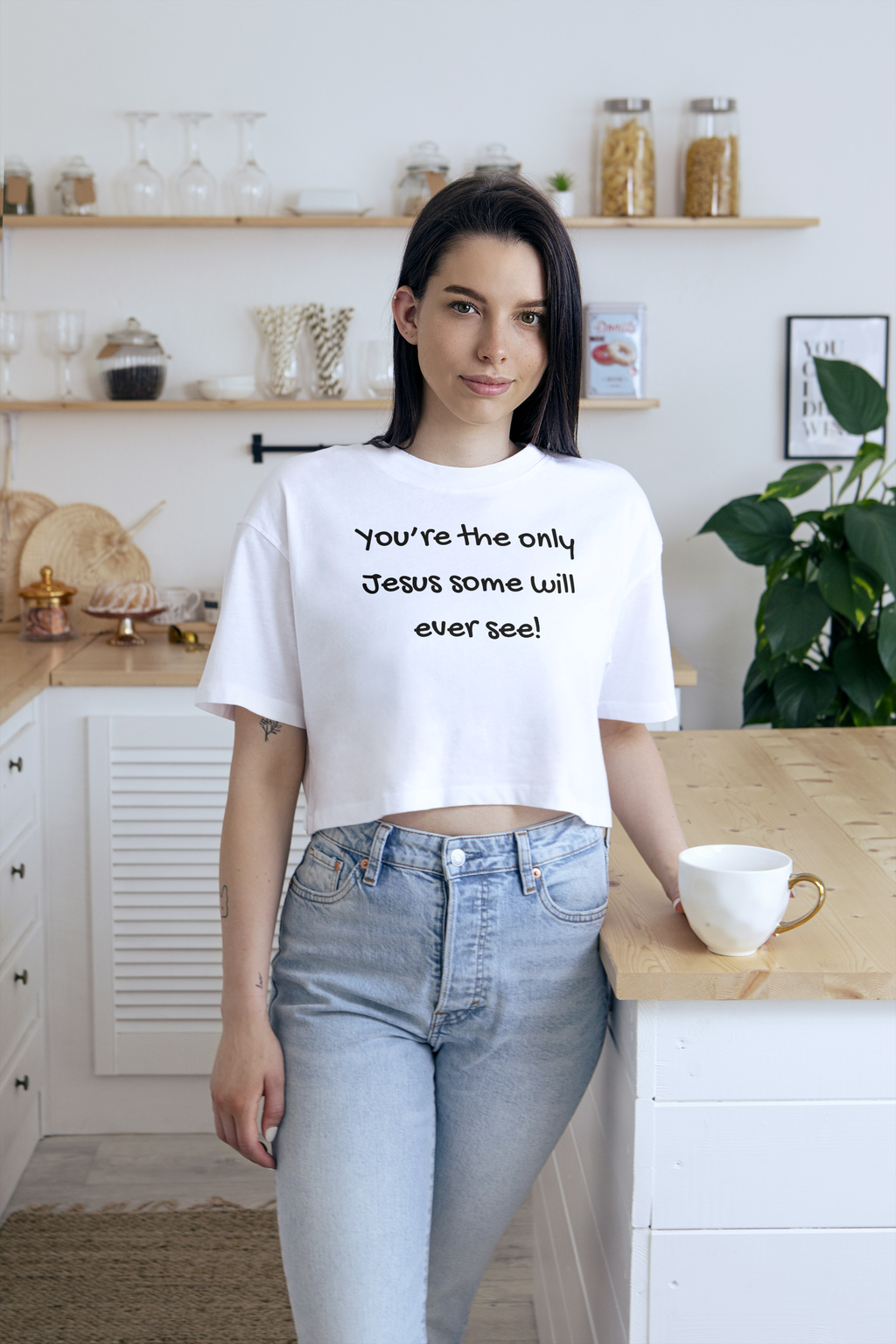 You're the Only Jesus Some Will Ever See — Women’s Baby Tee (Christian Faith Graphic)