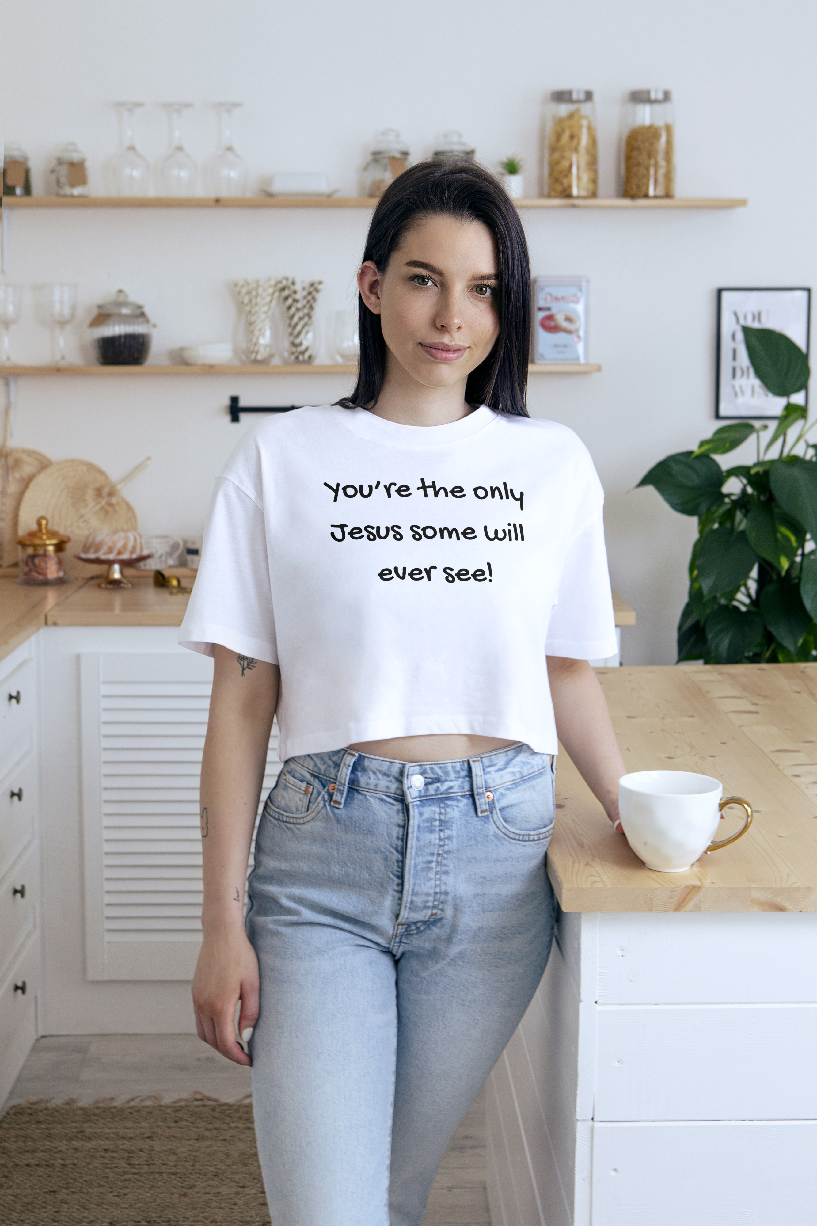 You're the Only Jesus Some Will Ever See — Women’s Baby Tee (Christian Faith Graphic)