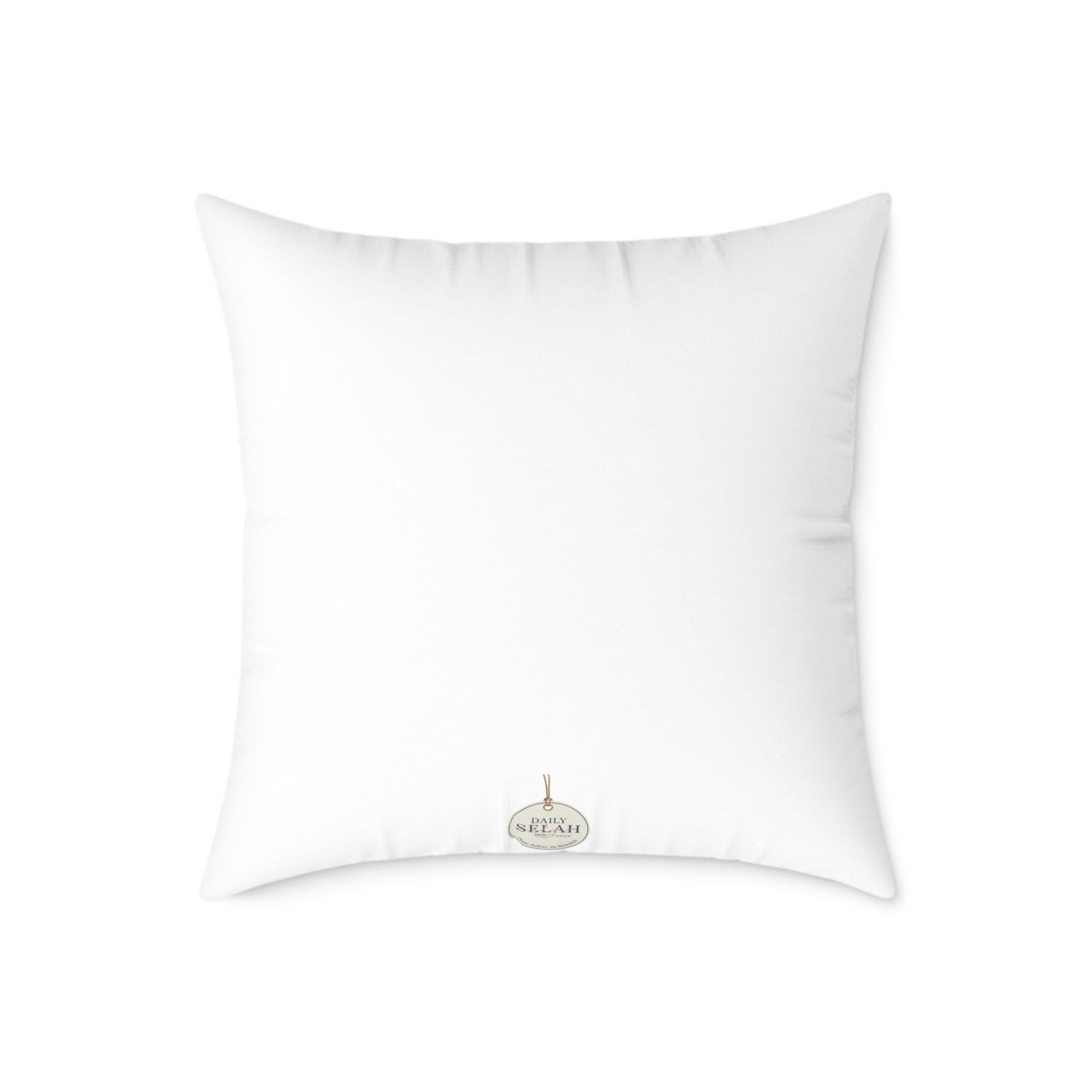 Pause Square Pillow – Minimalist Faith Inspired Neutral Canvas Throw Pillow with 'Pause' Typography