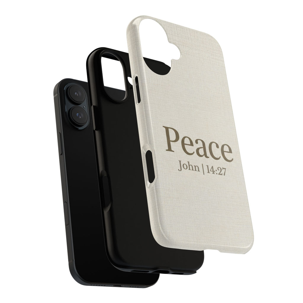 Peace (John 14:27) Phone Case — Minimalist Christian Scripture iPhone & Android Cover