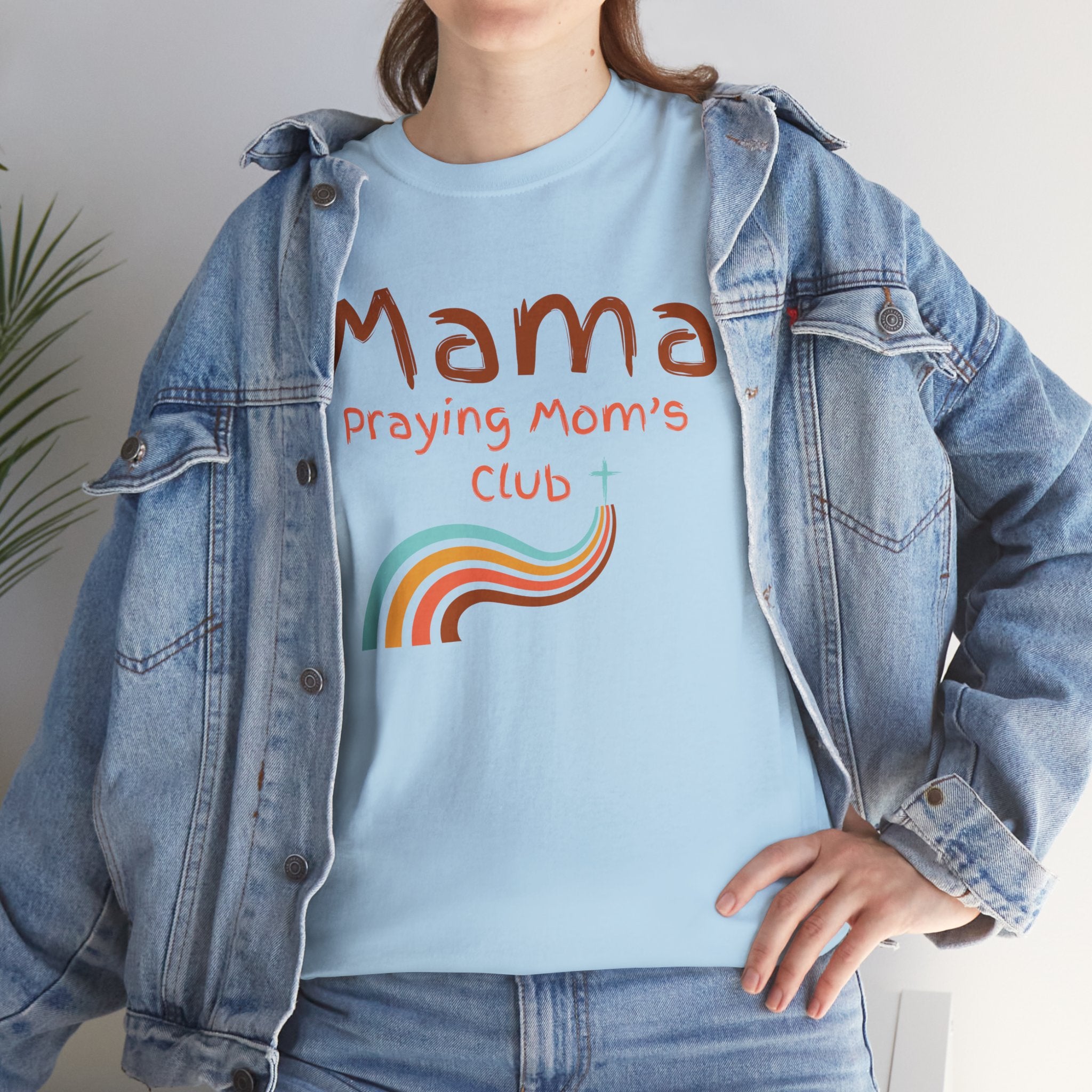 Mama Praying Mom's Club Tee — Inspirational Christian Mama T-Shirt with Rainbow - Mother's Day Gift