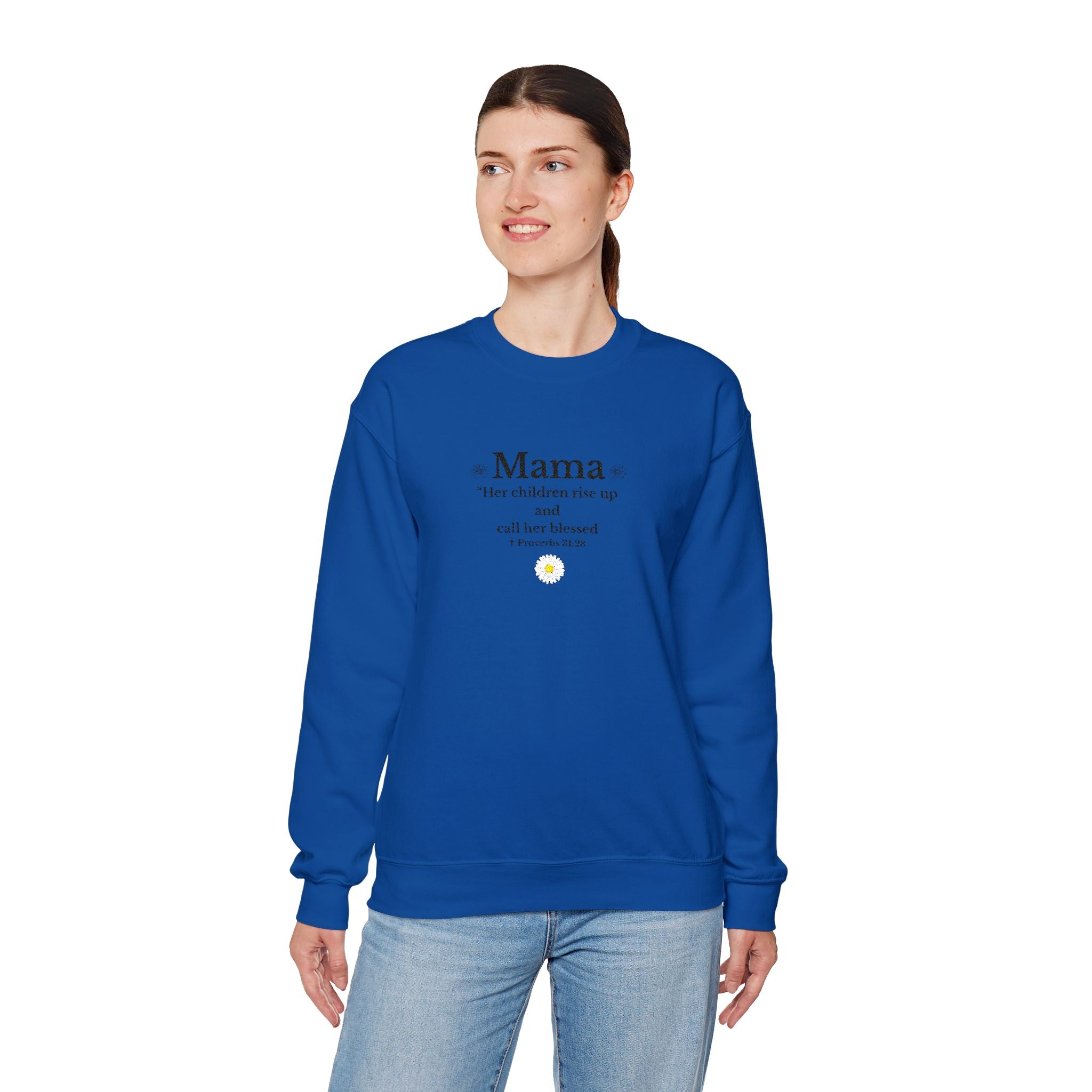 Mama Sunshine Crewneck Sweatshirt — "Mama the sunshine in my soul" Cozy Mom Gift - Embroidered