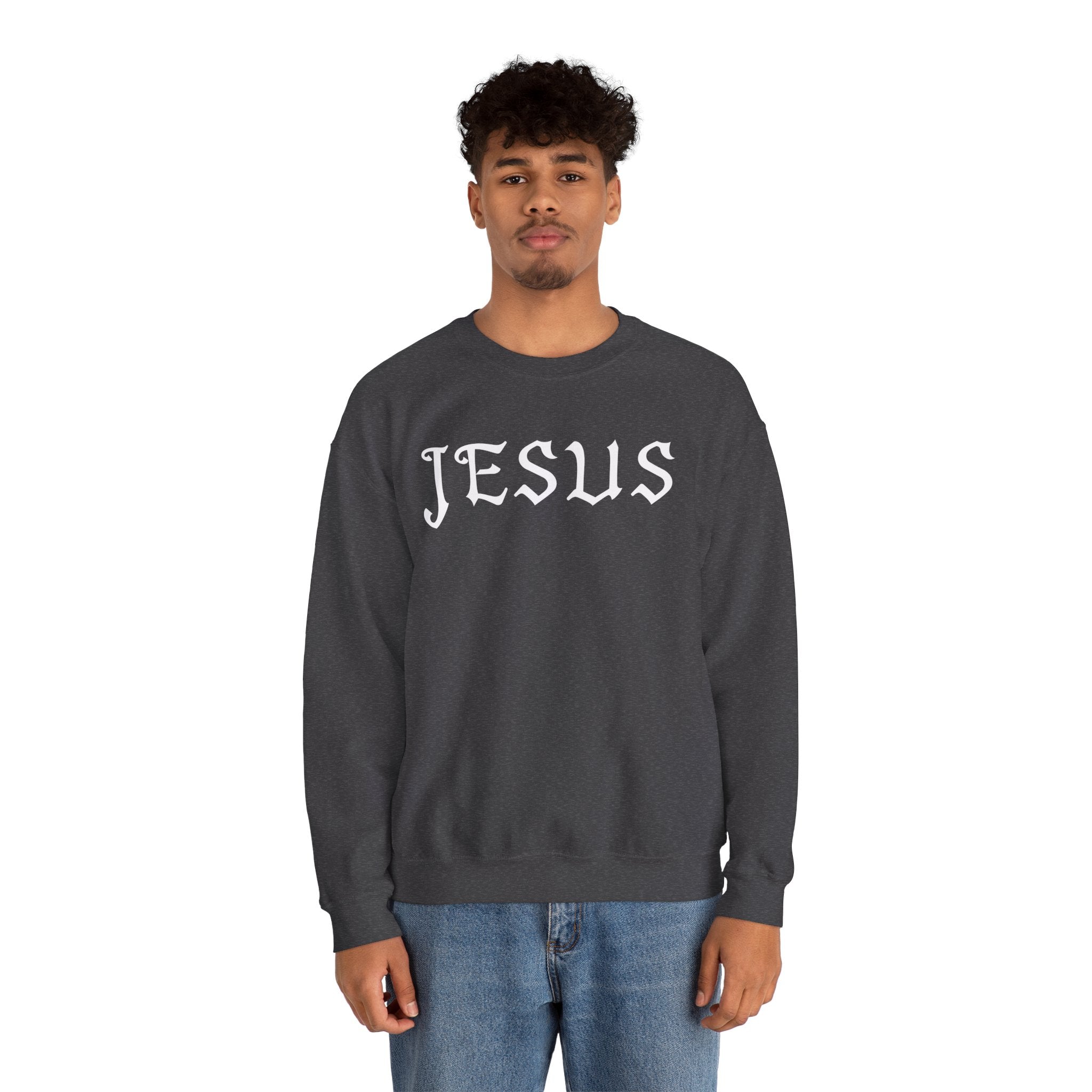 Jesus Crewneck Sweatshirt — Minimal Christian Faith Pullover