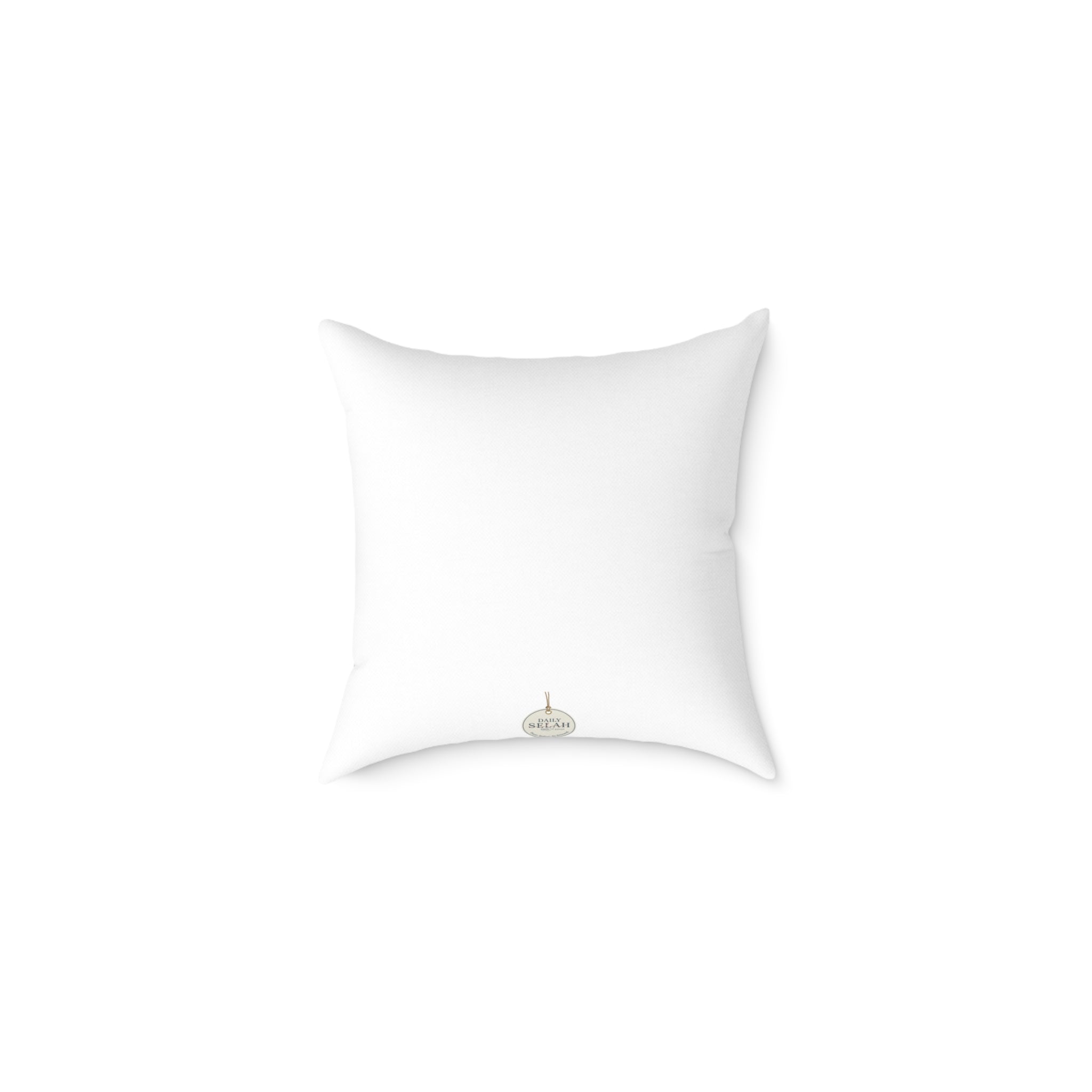 Pause Square Pillow – Minimalist Faith Inspired Neutral Canvas Throw Pillow with 'Pause' Typography