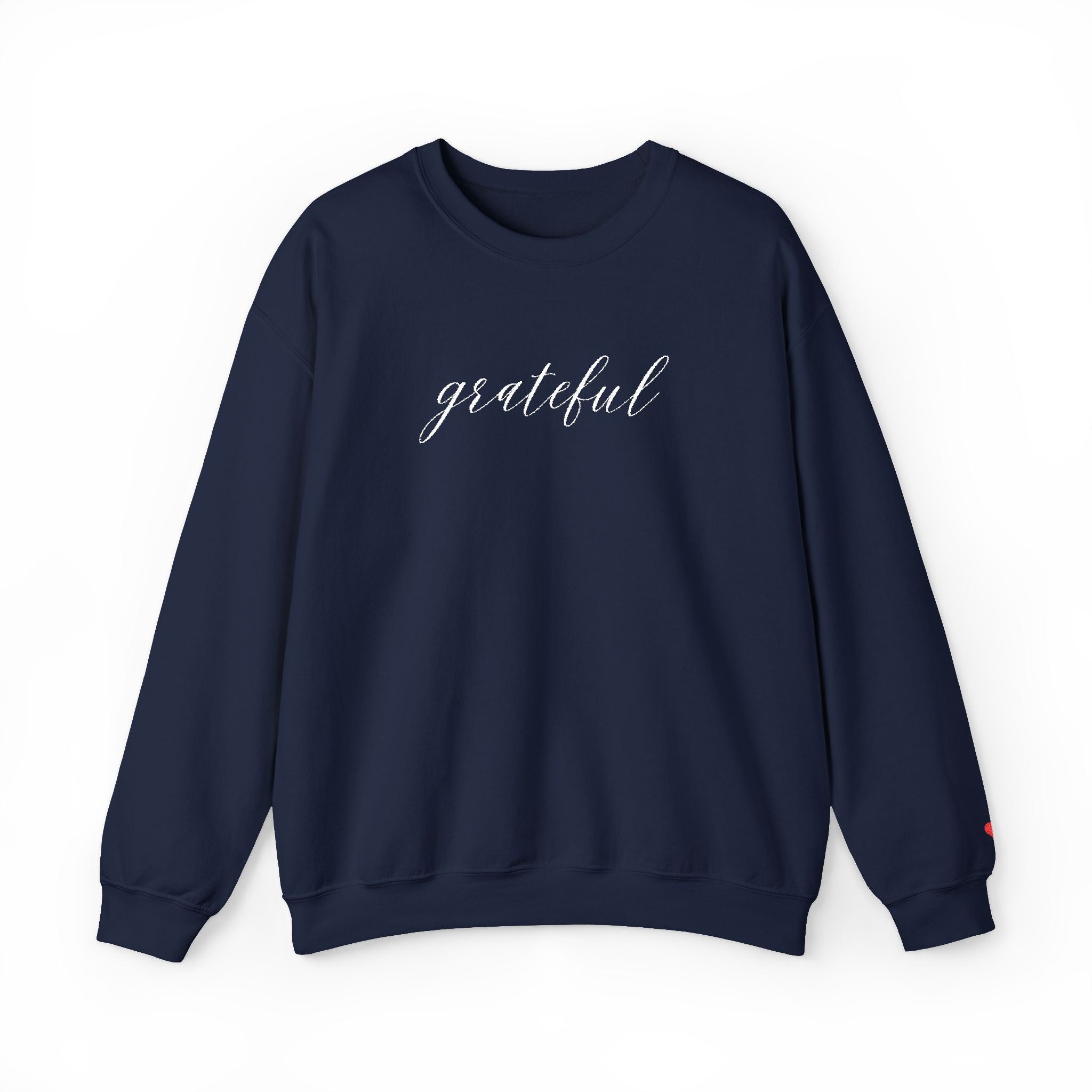 Embroidered Grateful Script Crewneck Sweatshirt