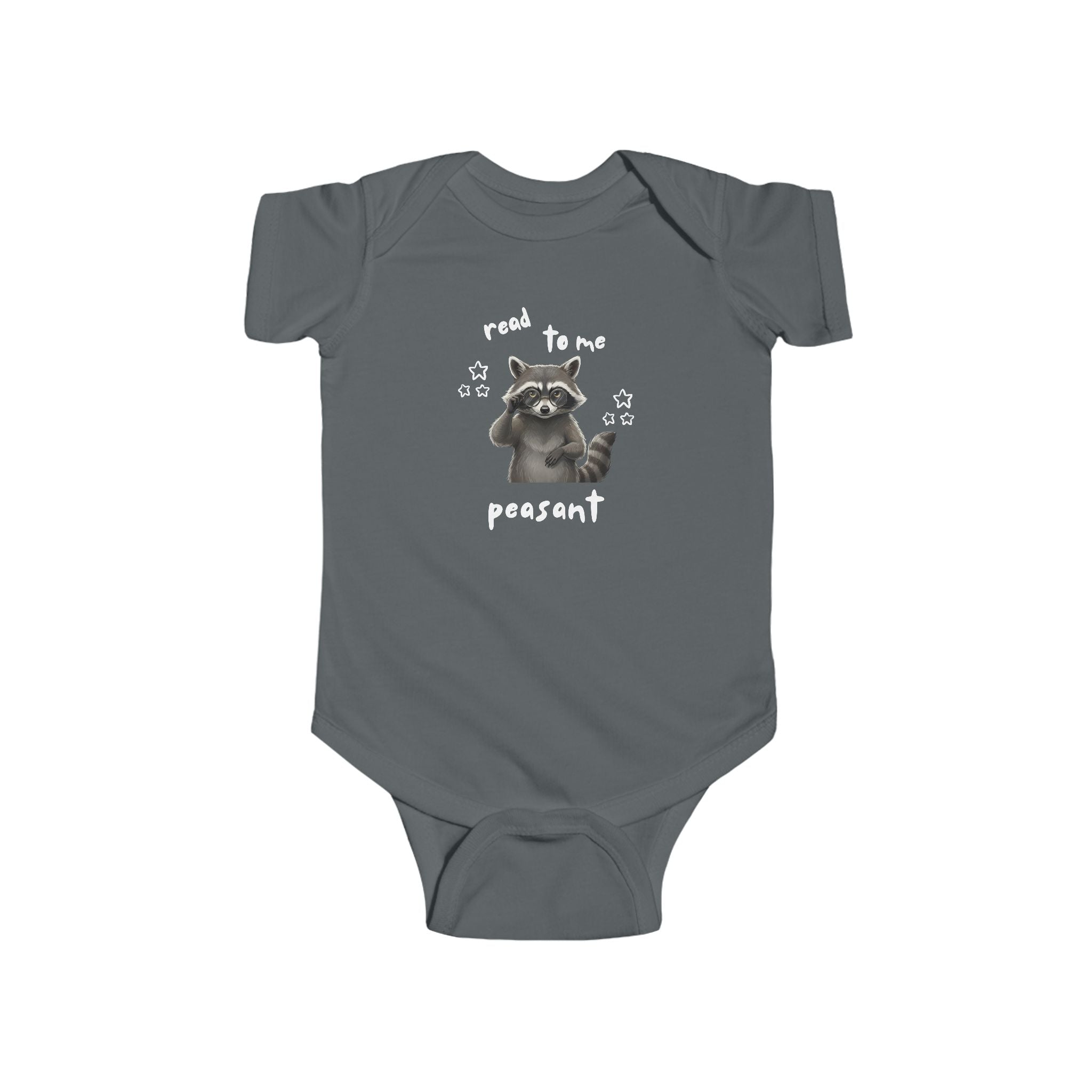 'Read to Me, Peasant' Raccoon Baby Bodysuit — Cute Funny Infant Onesie