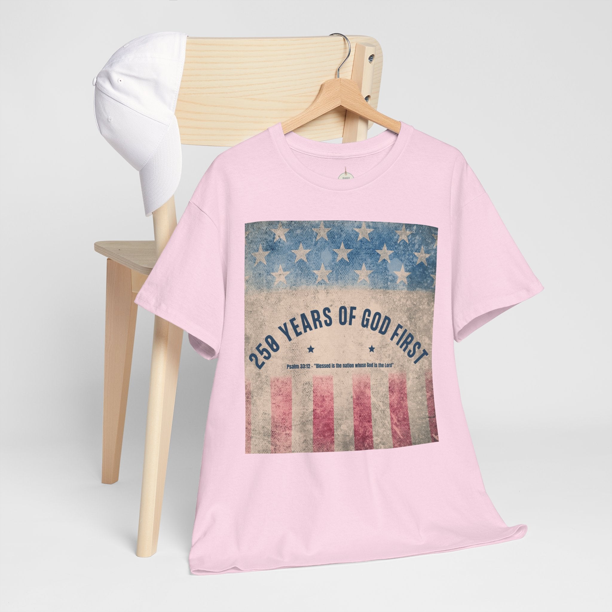 God First 250 Years Vintage American Flag  and Patriotic T-Shirt