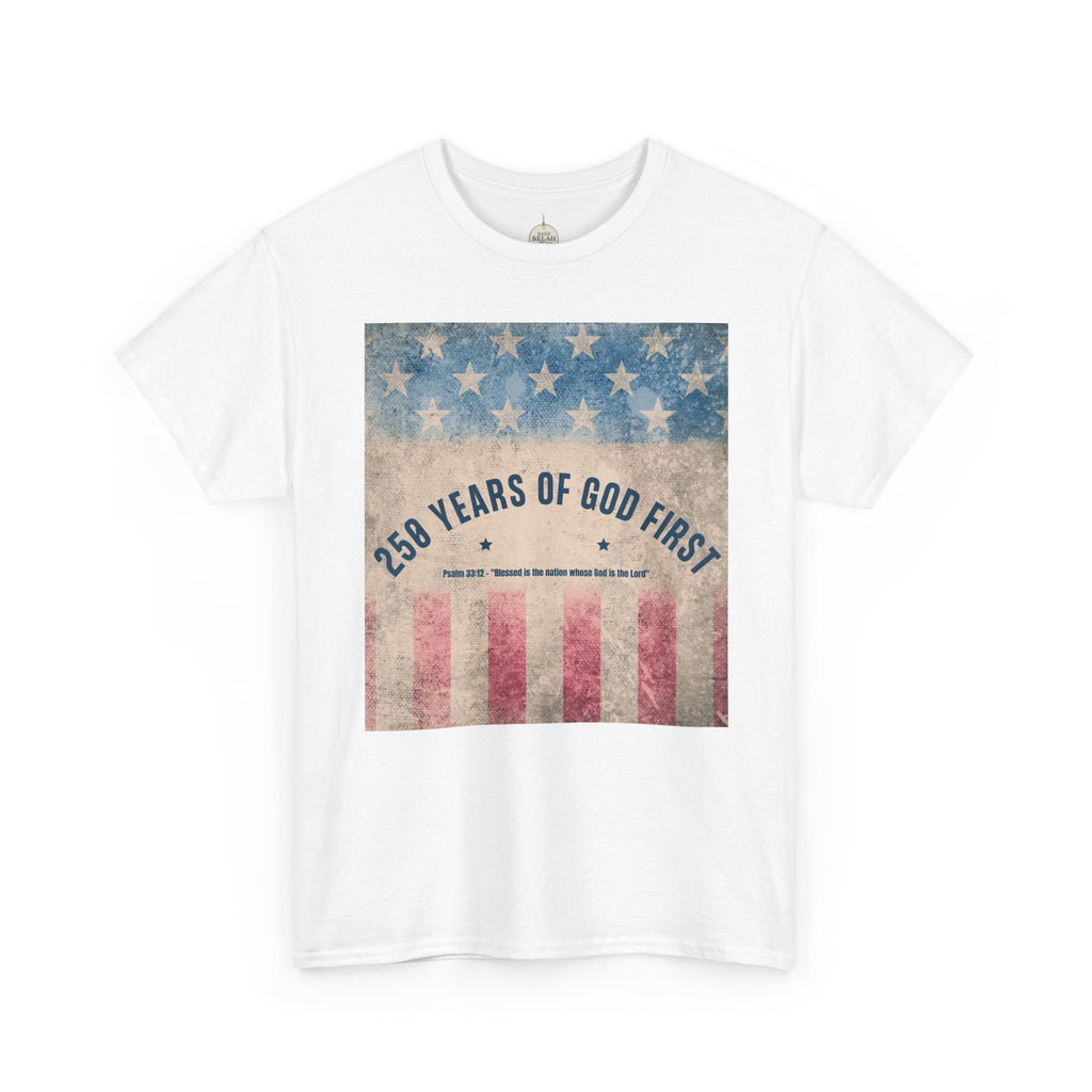 God First 250 Years Vintage American Flag  and Patriotic T-Shirt