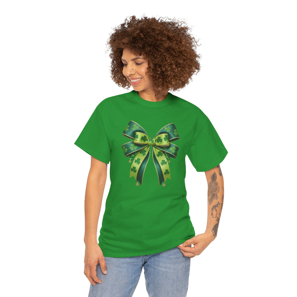 St. Patrick's Green Shamrock Bow T-Shirt