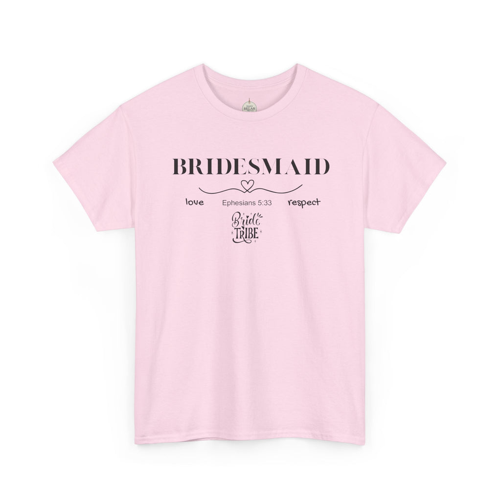 Bridesmaid T-Shirt — Elegant Script Bridal Party Tee (‘Bridesmaid’ with Heart) - Christian