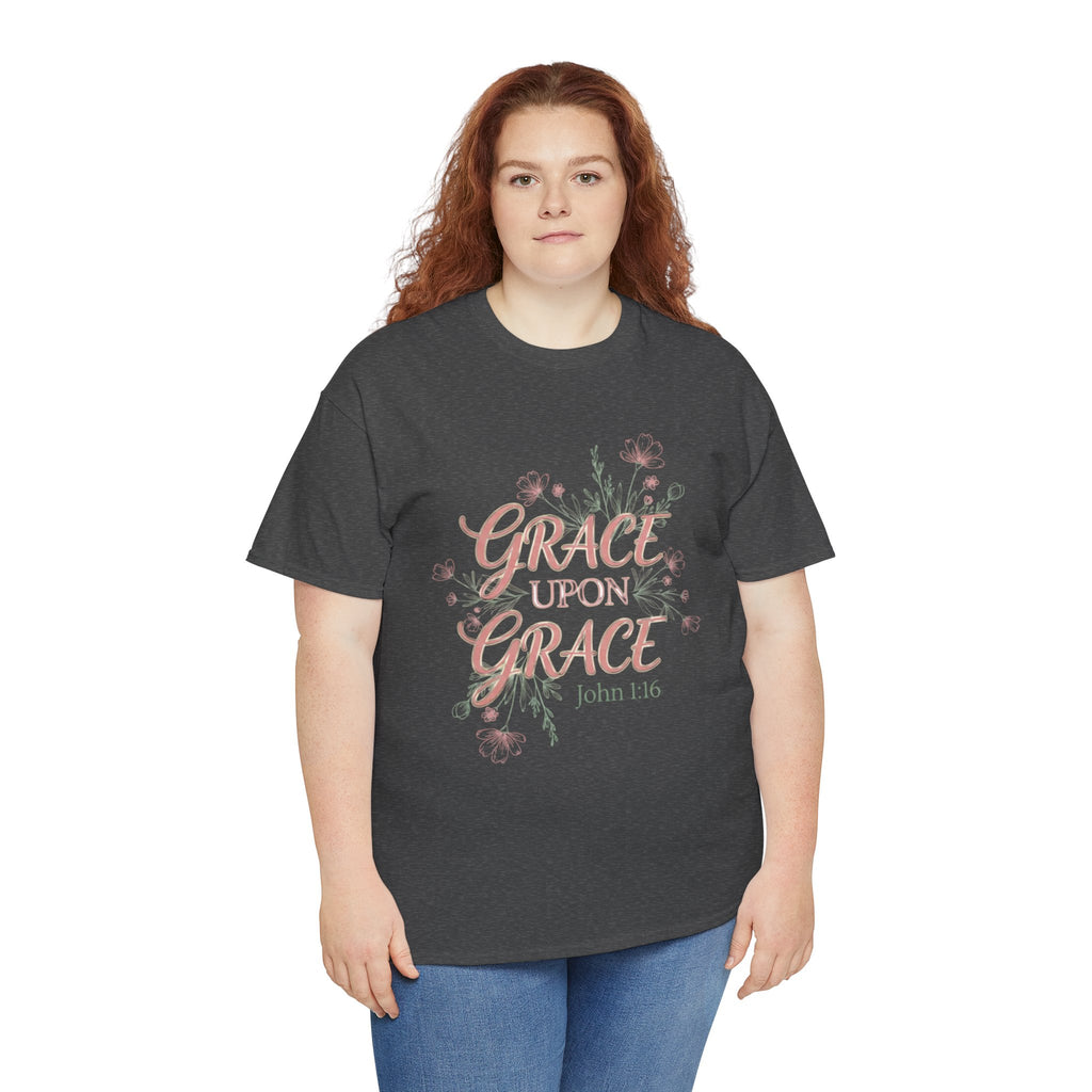 Grace Upon Grace Tee — John 1:16 Floral Christian T-Shirt