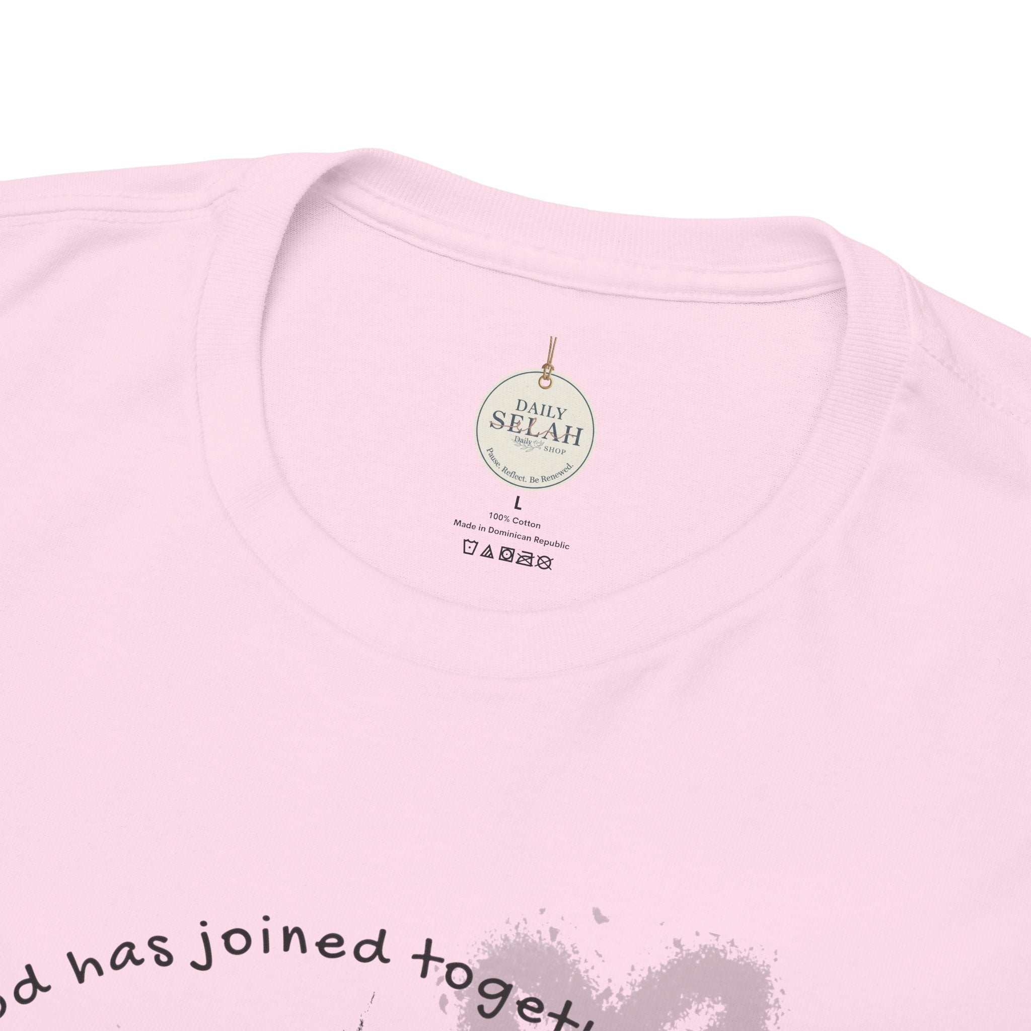 Bride T-Shirt — Christian Cross & Hearts Bridal Faith Tee - Christian - Matthew 19:6