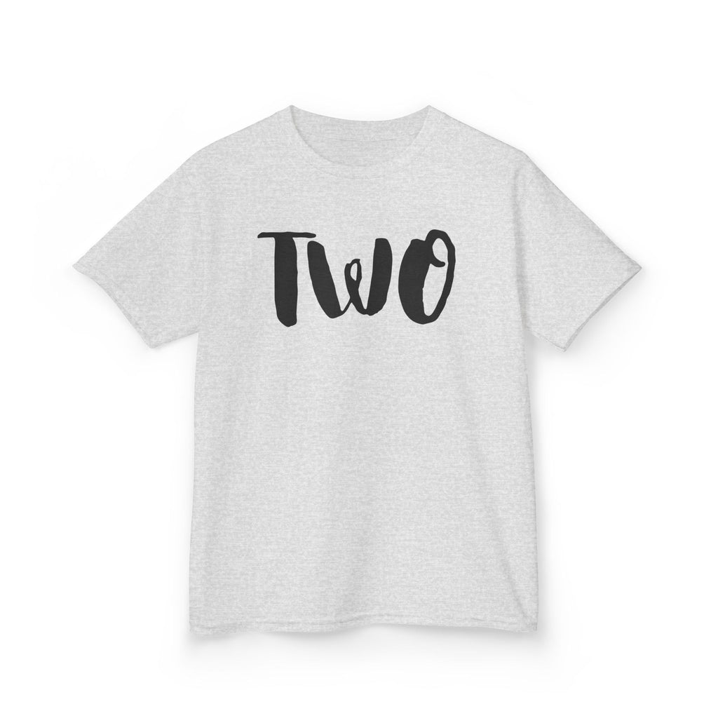 'Two' Kids T‑Shirt – Birthday Toddler Number Shirt for 2-Year-Olds