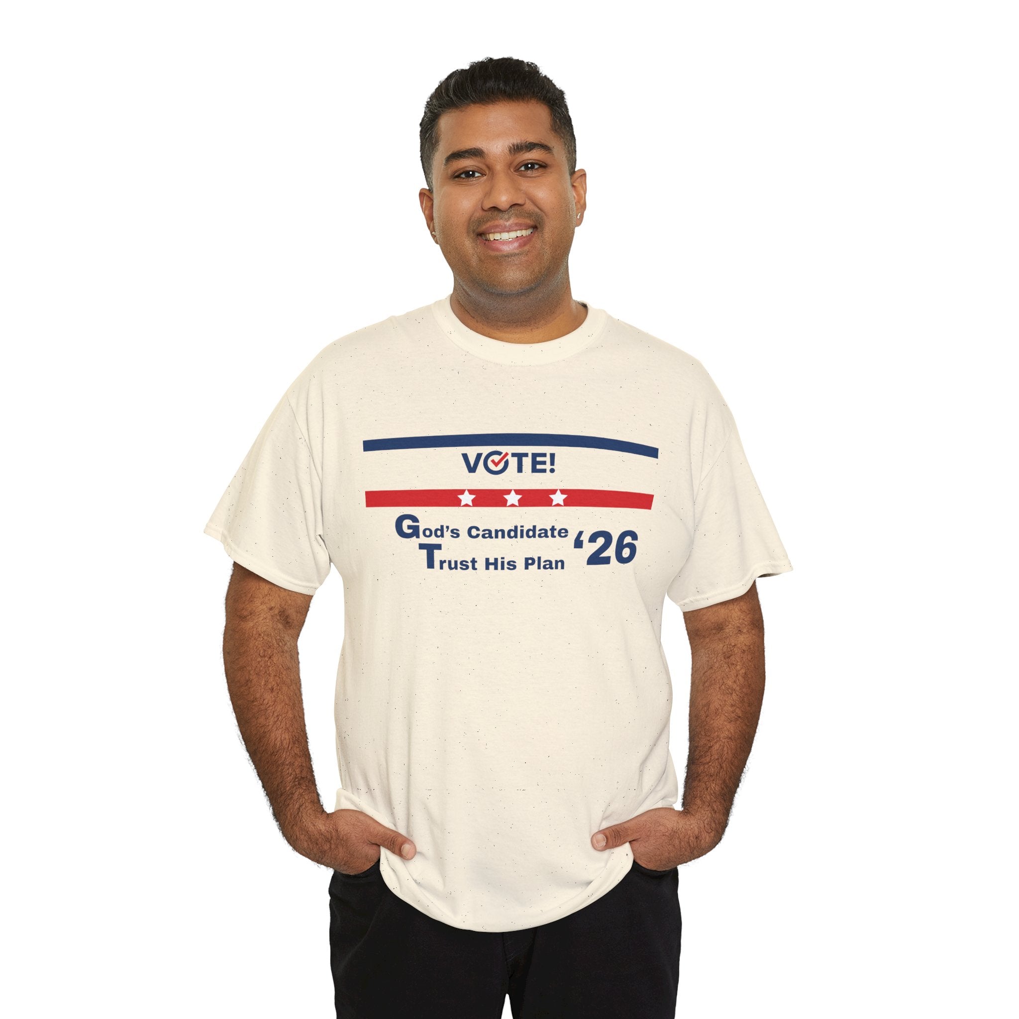 Political Vote '26 T‑Shirt — "God's Candidate Trust His Plan" Patriotic Tee