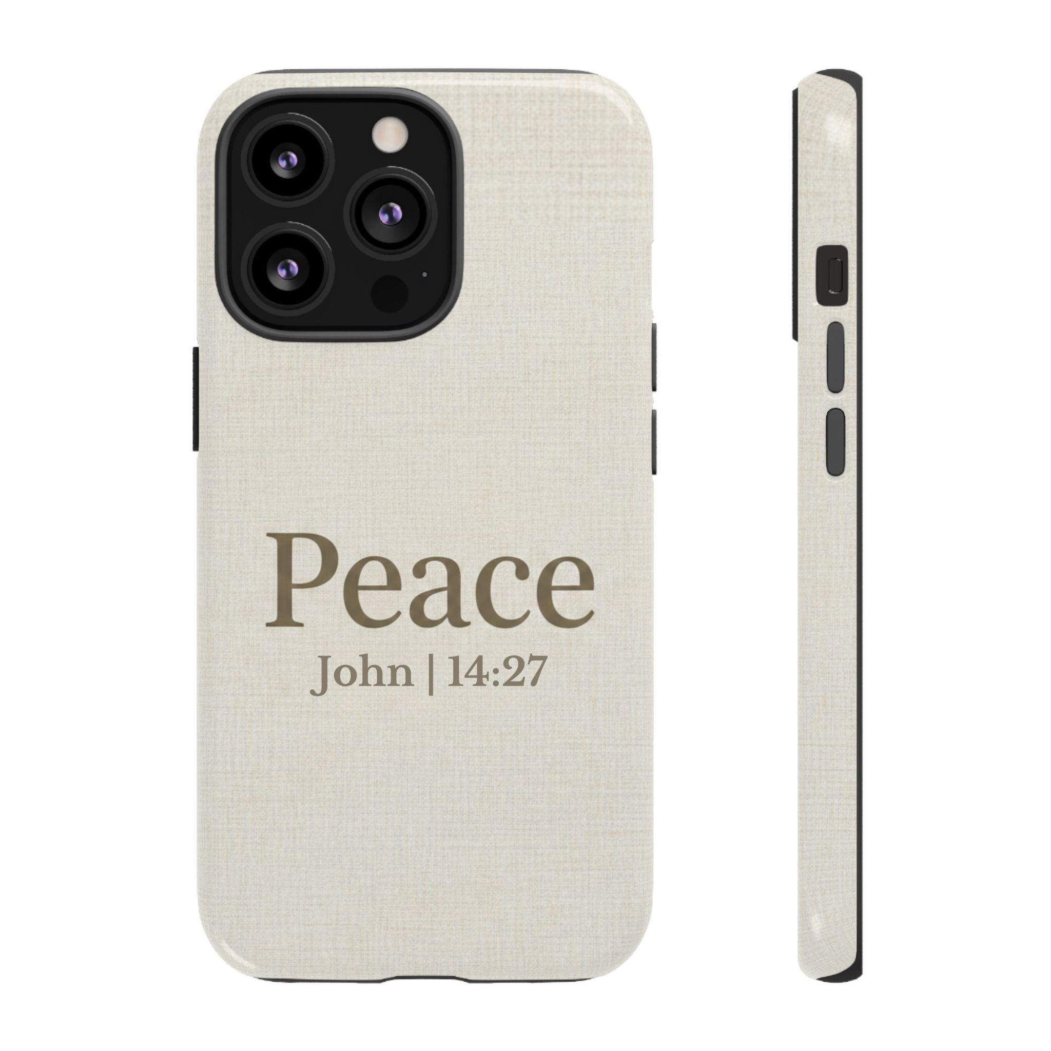 Peace (John 14:27) Phone Case — Minimalist Christian Scripture iPhone & Android Cover