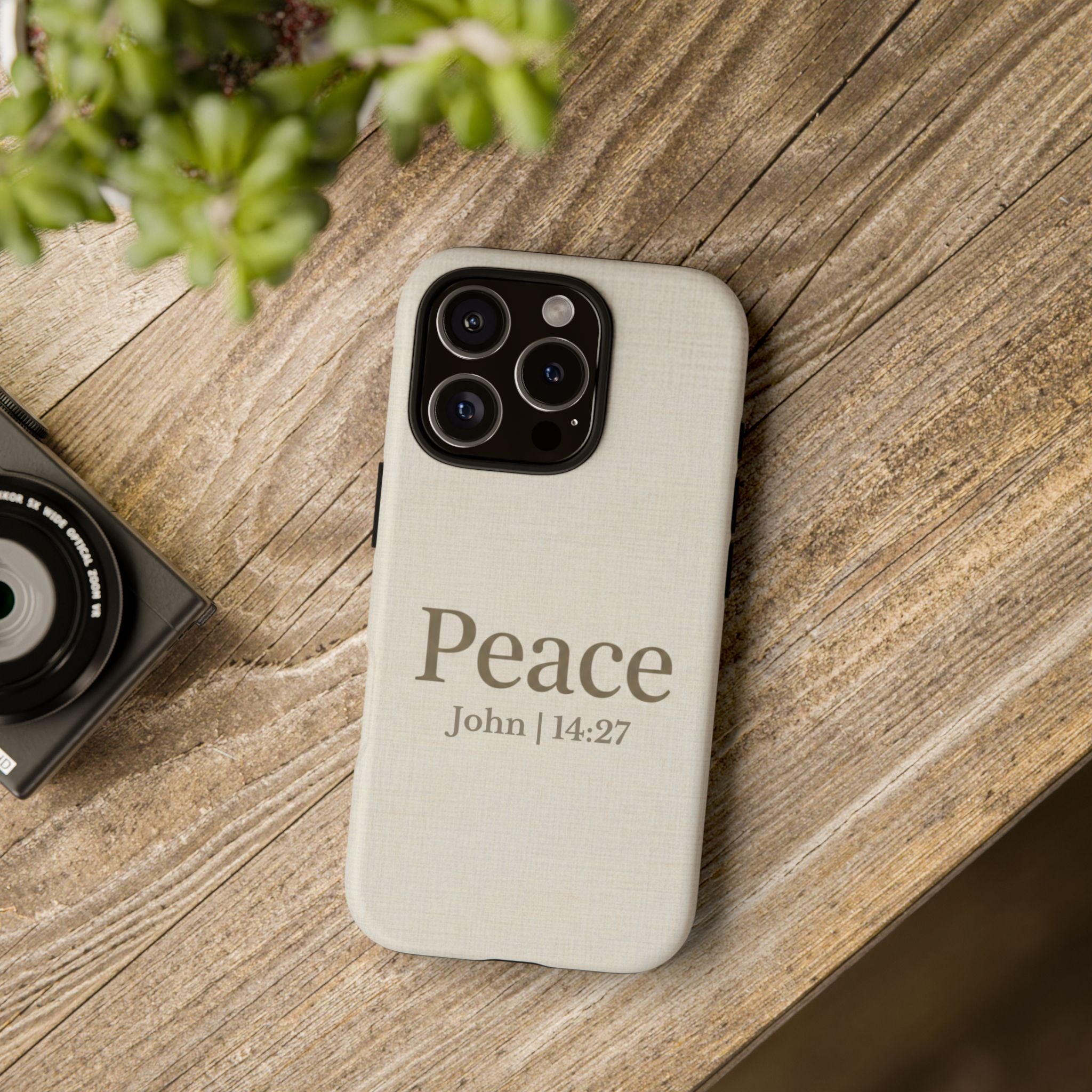 Peace (John 14:27) Phone Case — Minimalist Christian Scripture iPhone & Android Cover