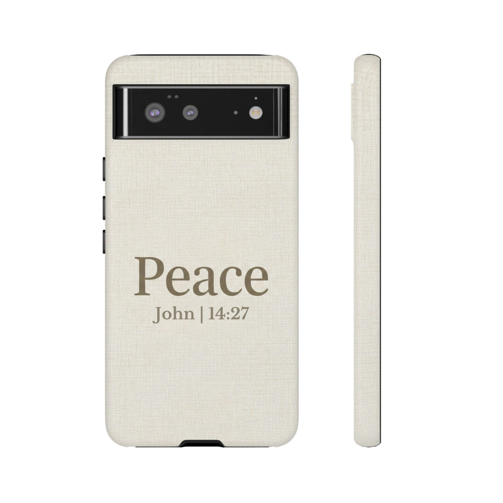 Peace (John 14:27) Phone Case — Minimalist Christian Scripture iPhone & Android Cover